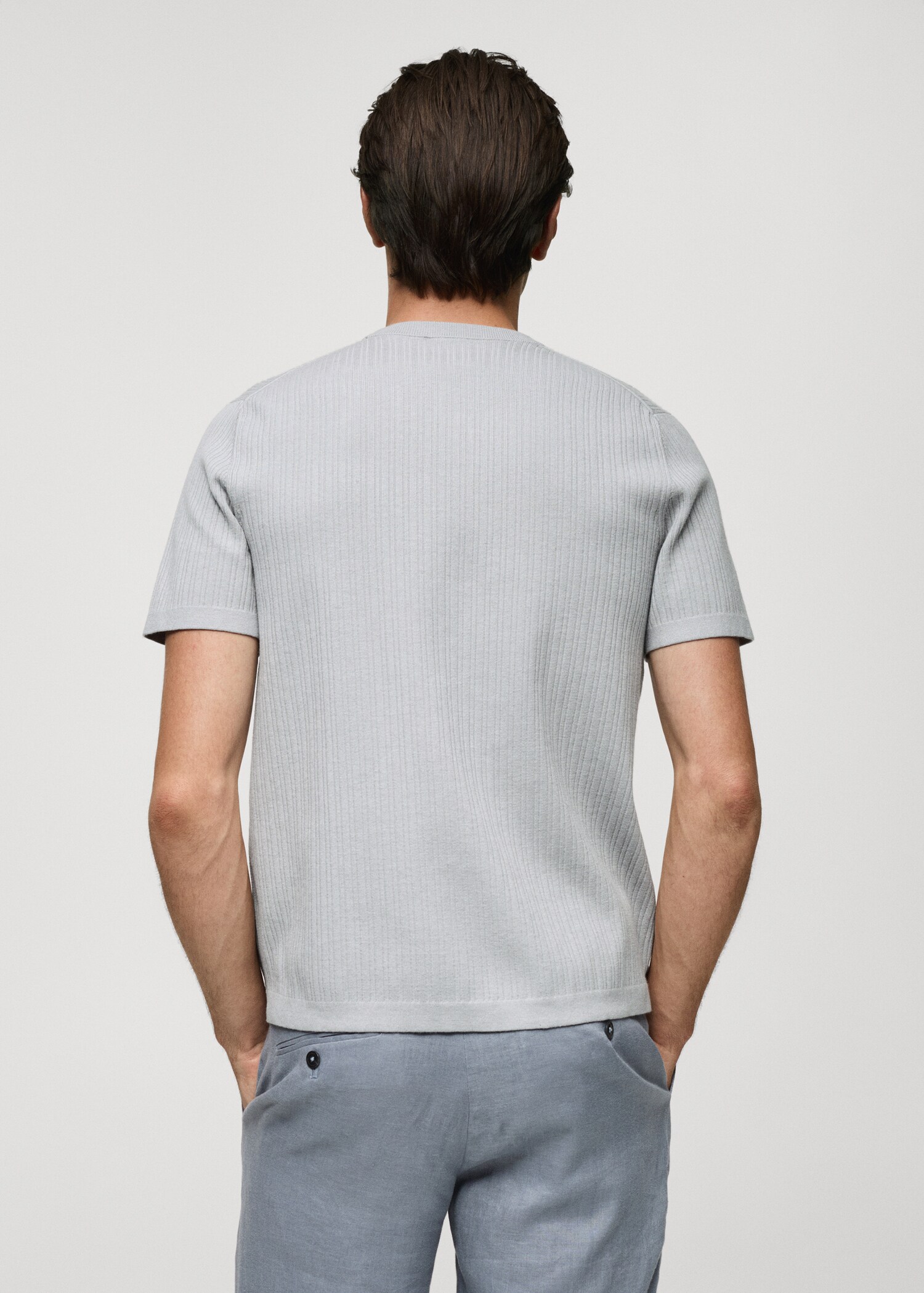 Ribbed  knit t-shirt - Reverse of the article