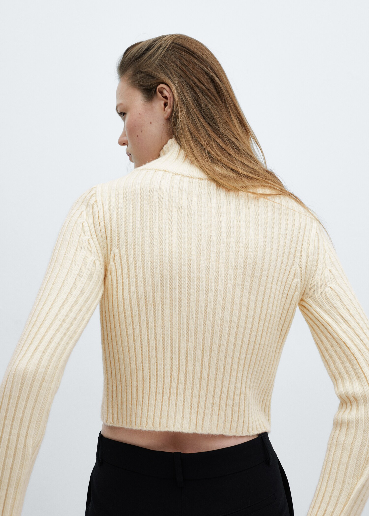 Zipper crop cardigan - Reverse of the article