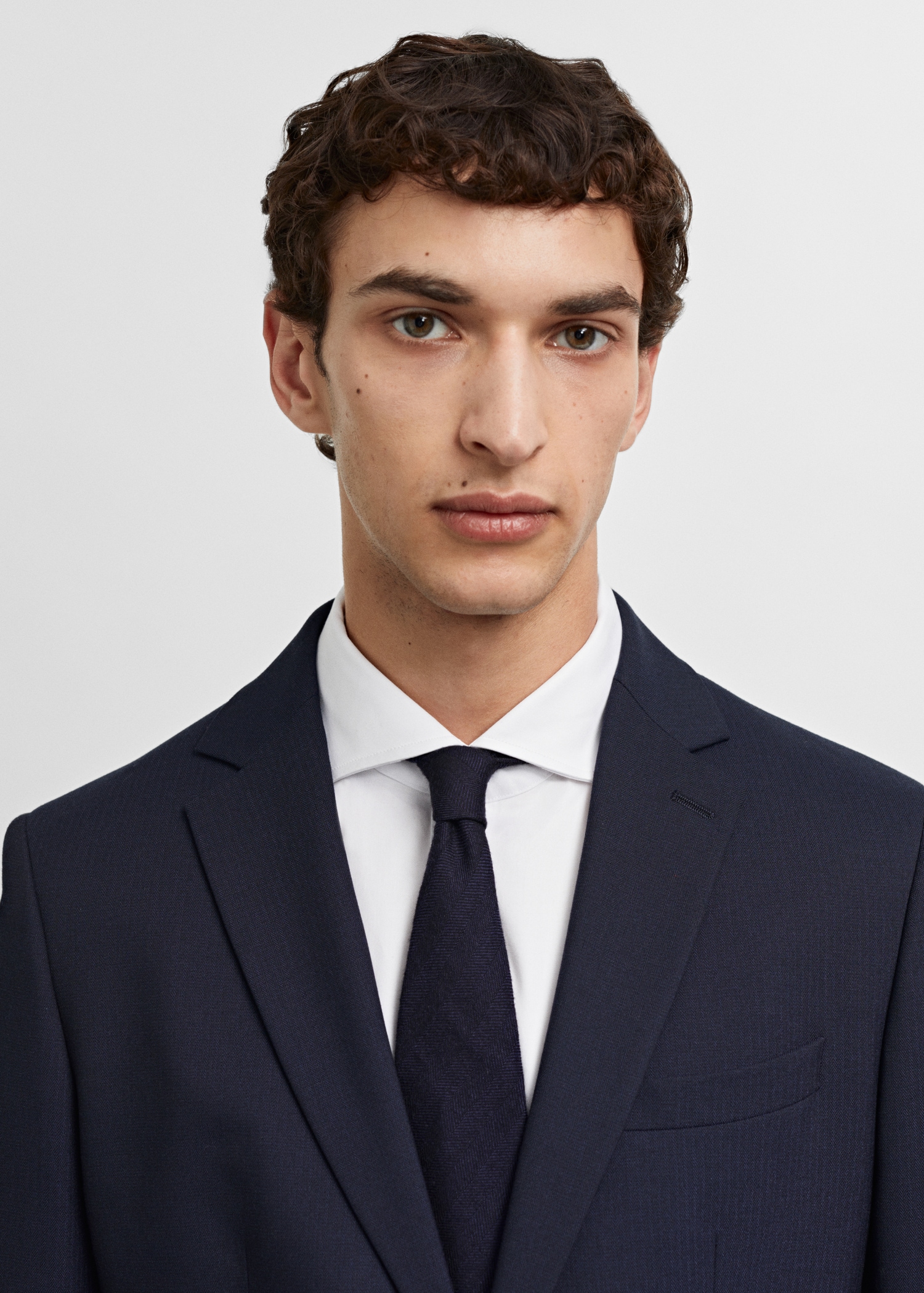 Stretch-fabric slim-fit suit jacket - Details of the article 1