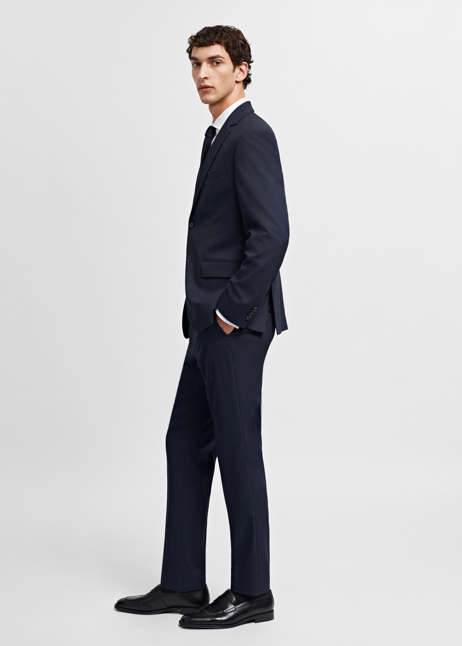Stretch-fabric slim-fit suit jacket - Details of the article 4