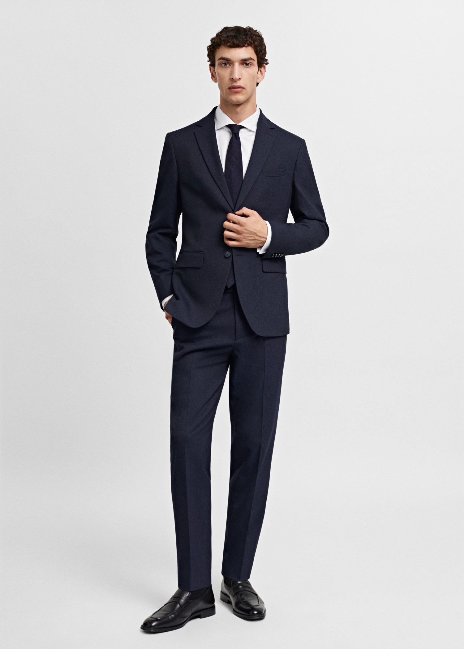 Stretch-fabric slim-fit suit jacket - General plane