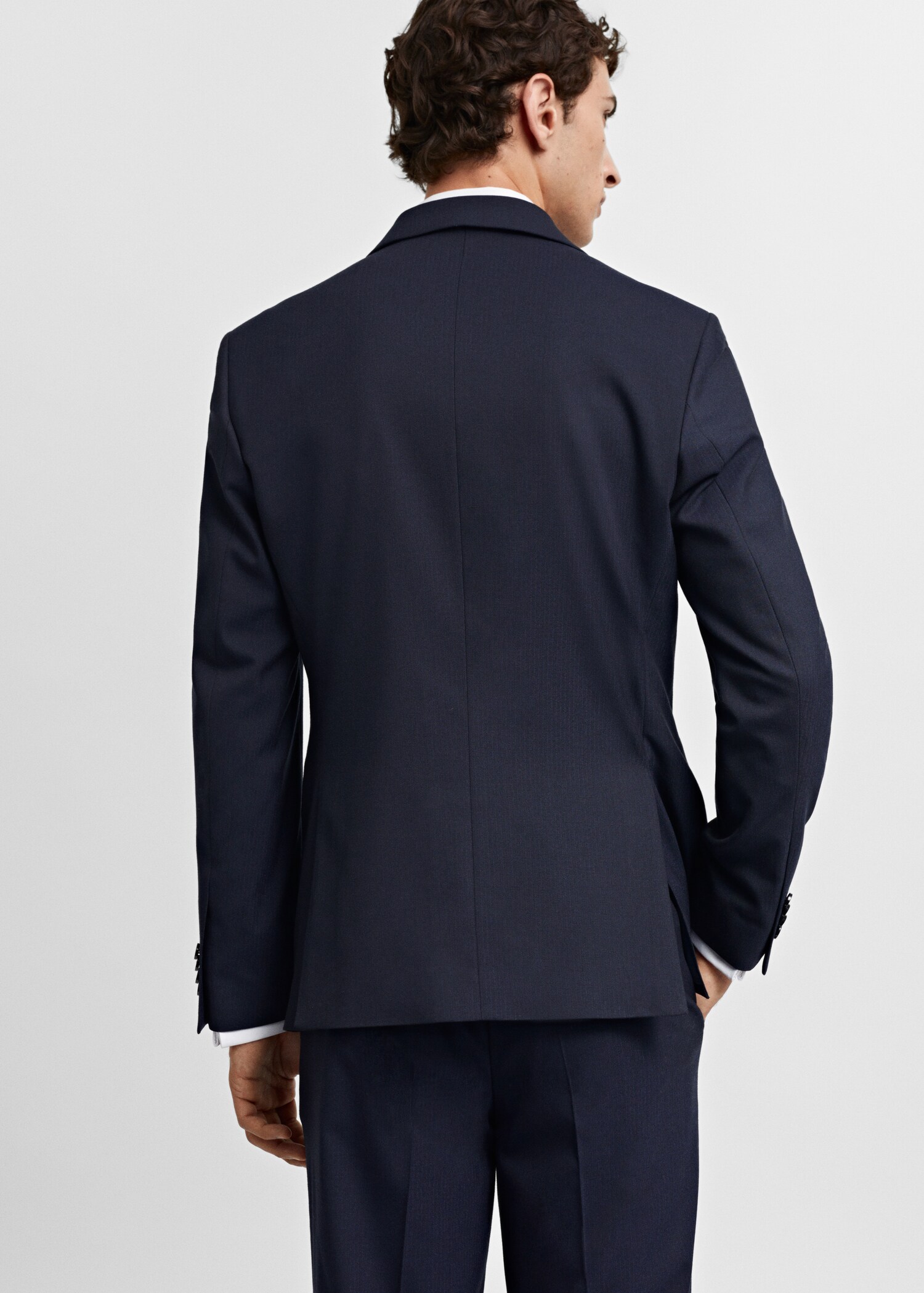 Stretch-fabric slim-fit suit jacket - Reverse of the article