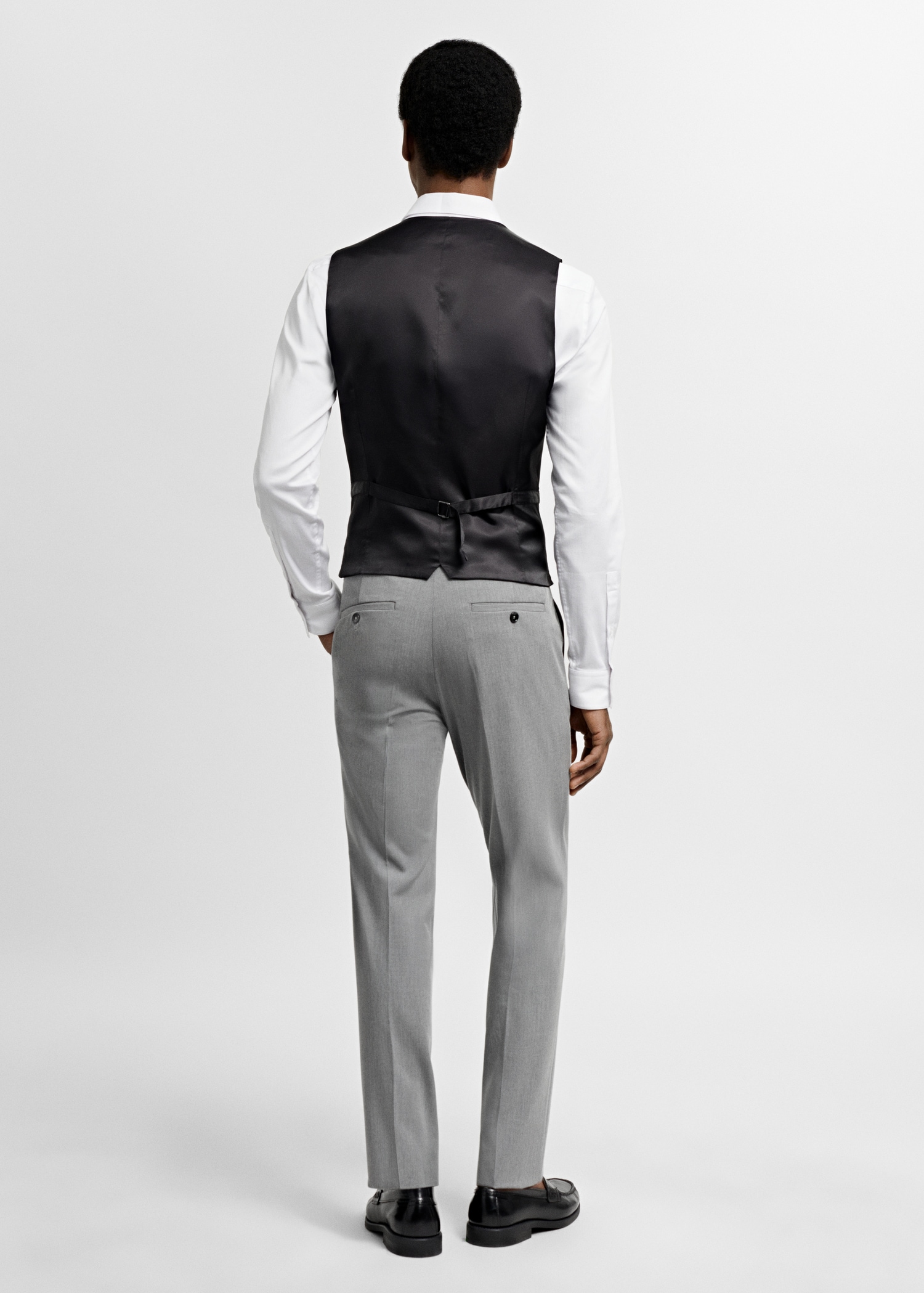 Super slim-fit stretch-fabric suit waistcoat - Reverse of the article