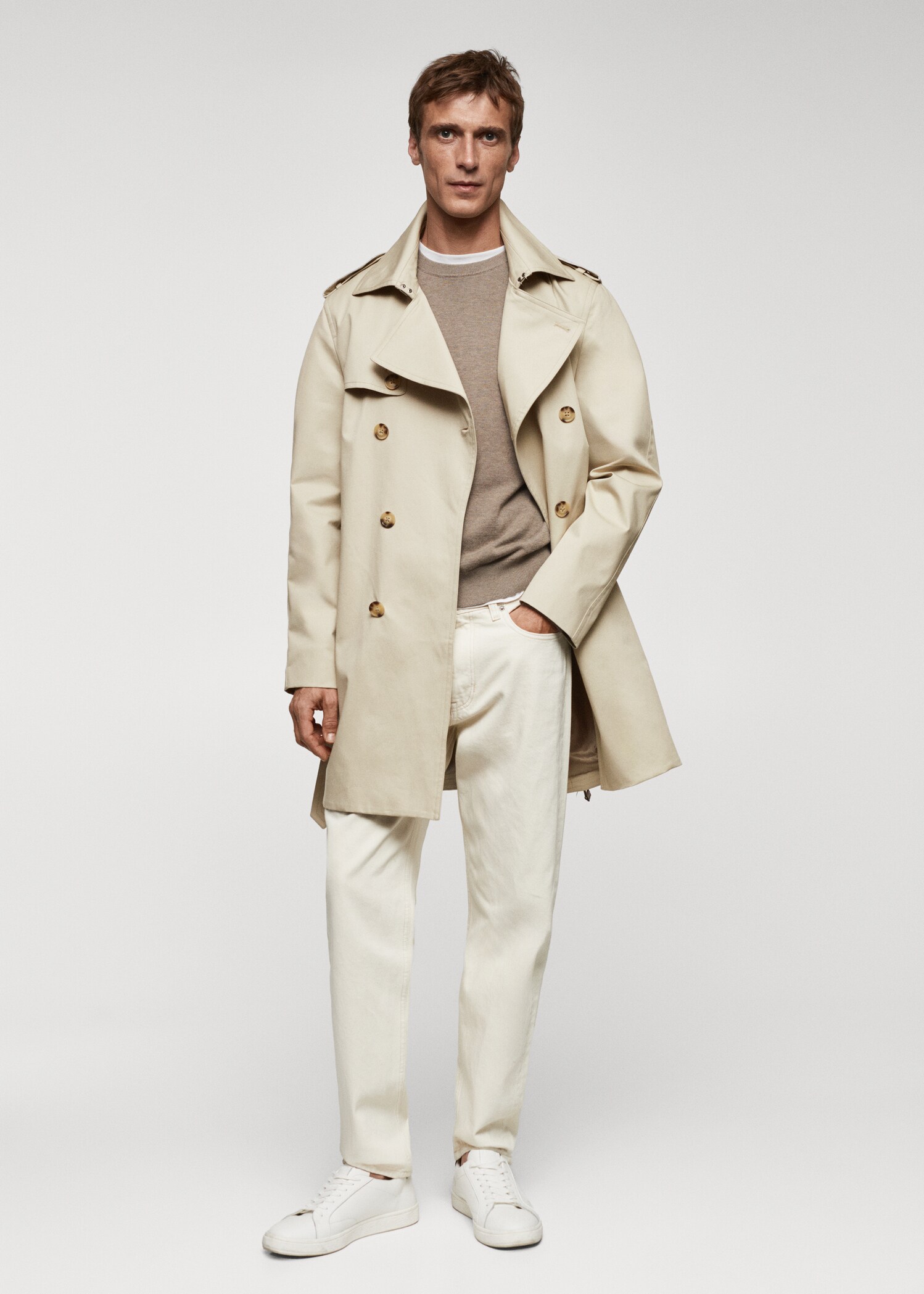 Klassischer wasserabweisender Trenchcoat - Herren | MANGO Deutschland