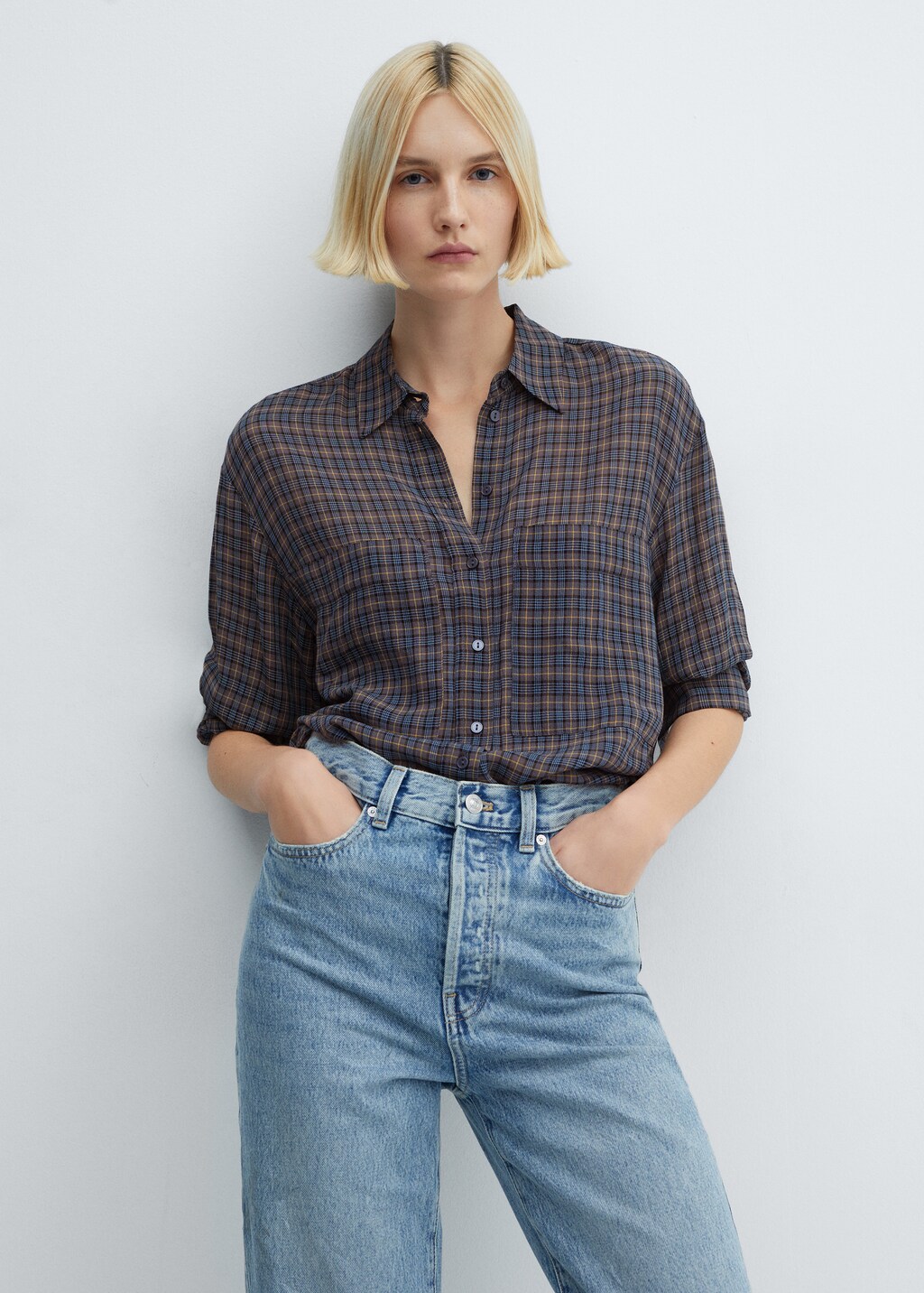 Chemise oversize carreaux femme sale