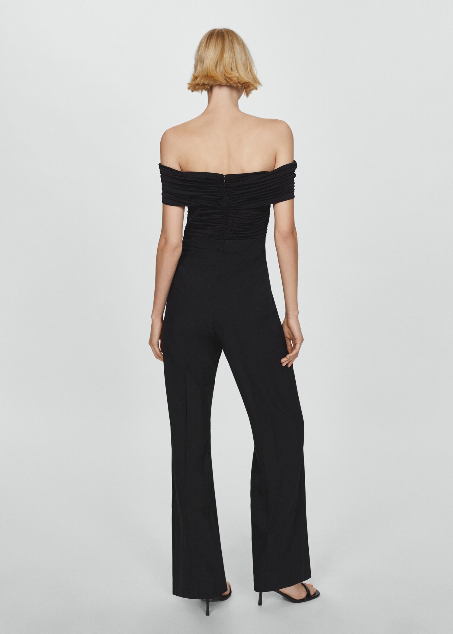 Off-the-shoulder jumpsuit with gathered detail - Reverse of the article