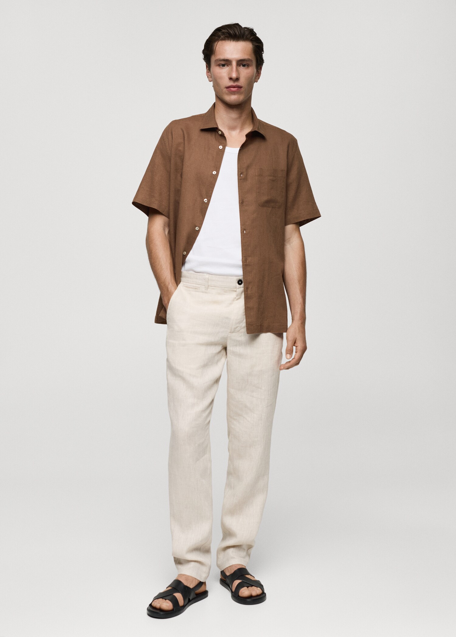 Chemise regular-fit lin poche - Plan général