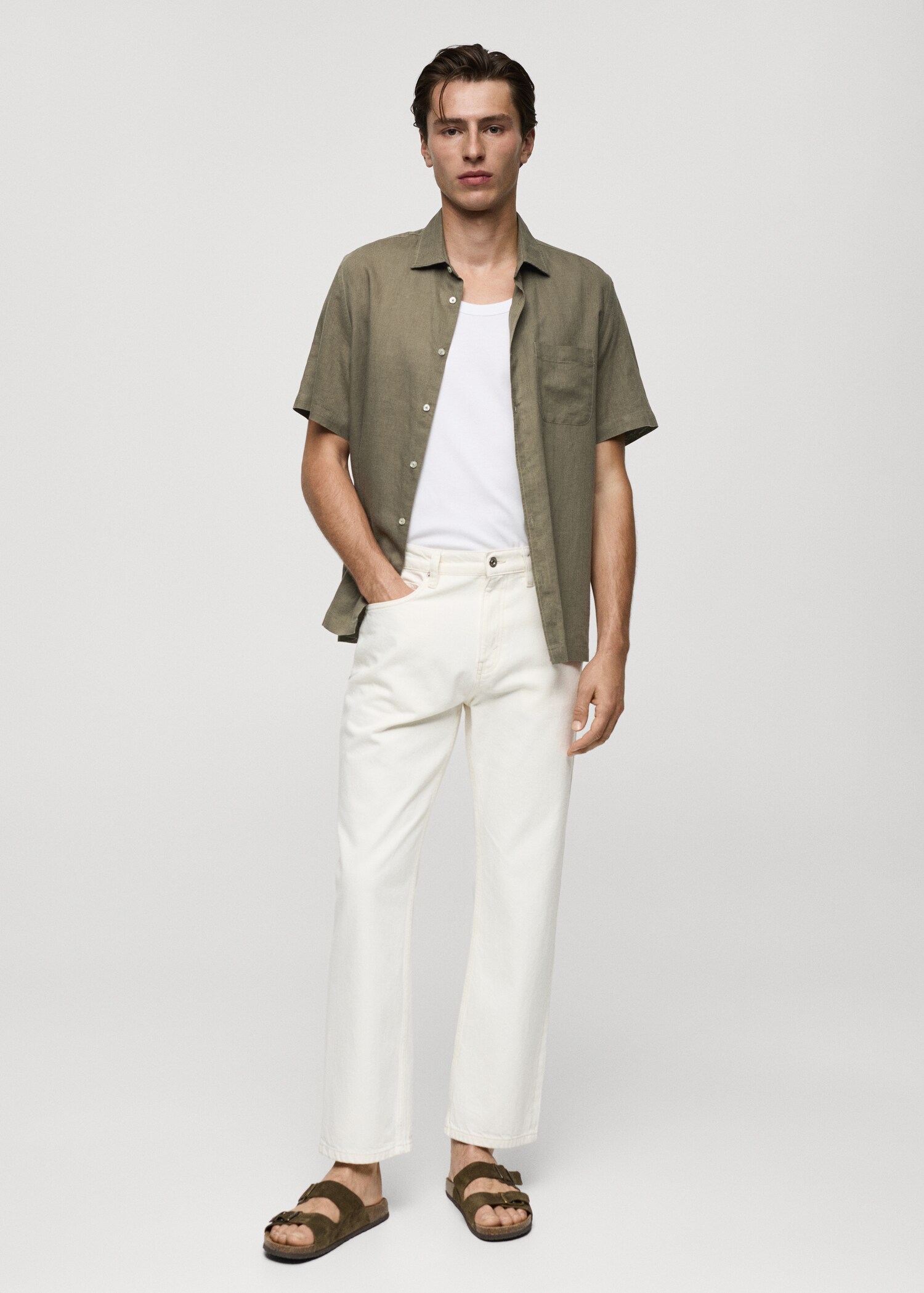 Chemise regular-fit lin poche - Plan général