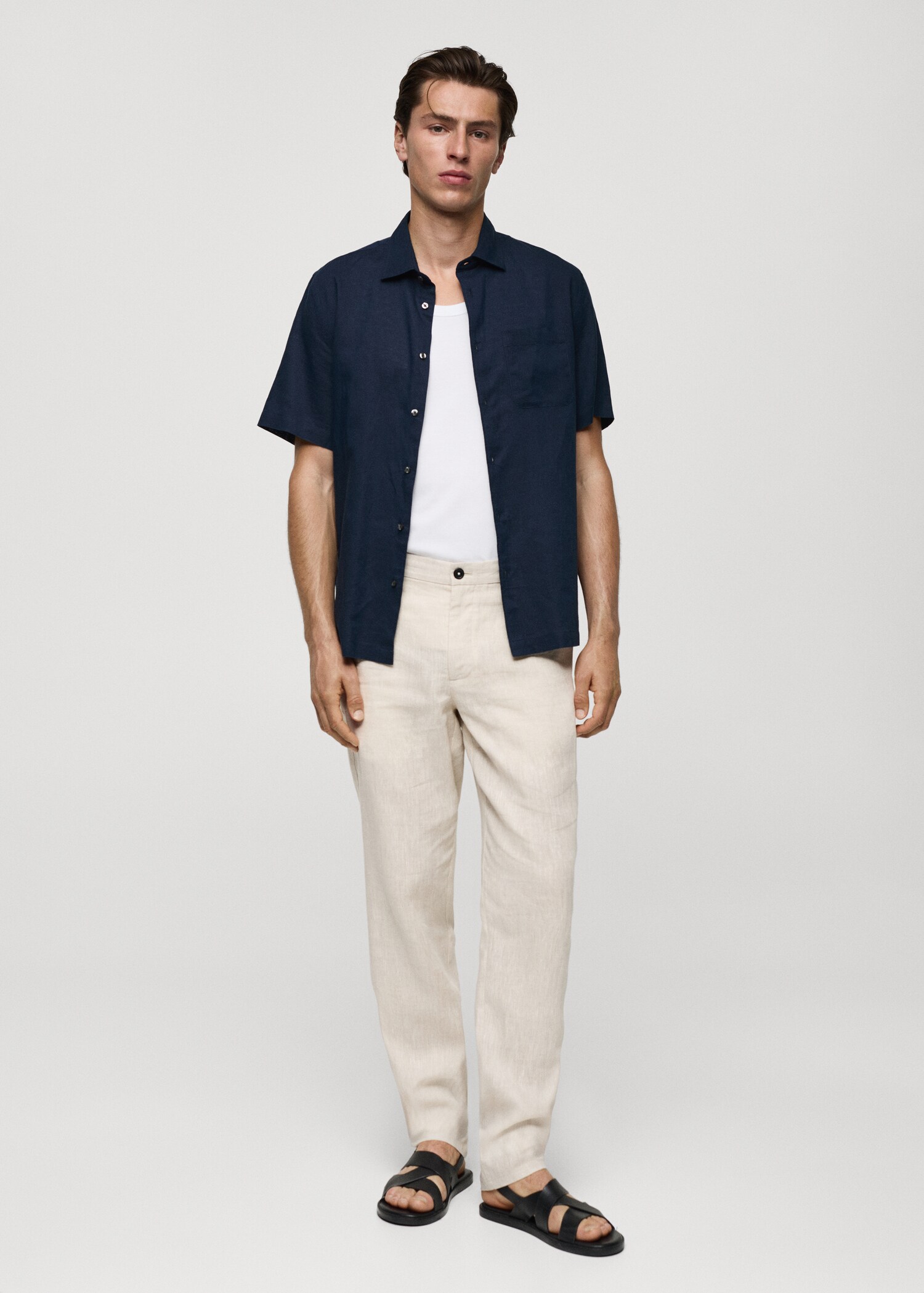 Chemise regular-fit lin poche - Plan général