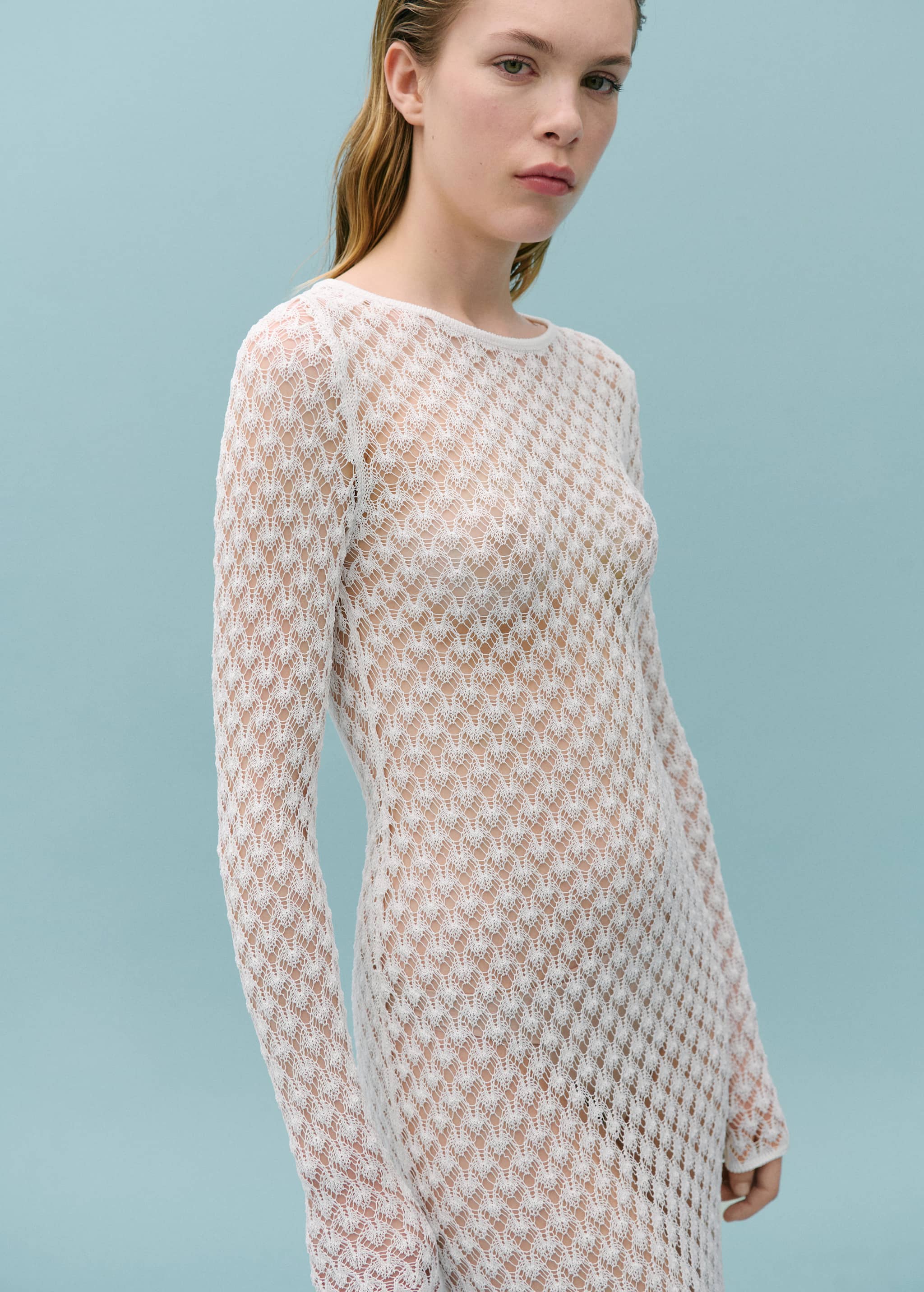 Crochet dress with open back - Details of the article 1