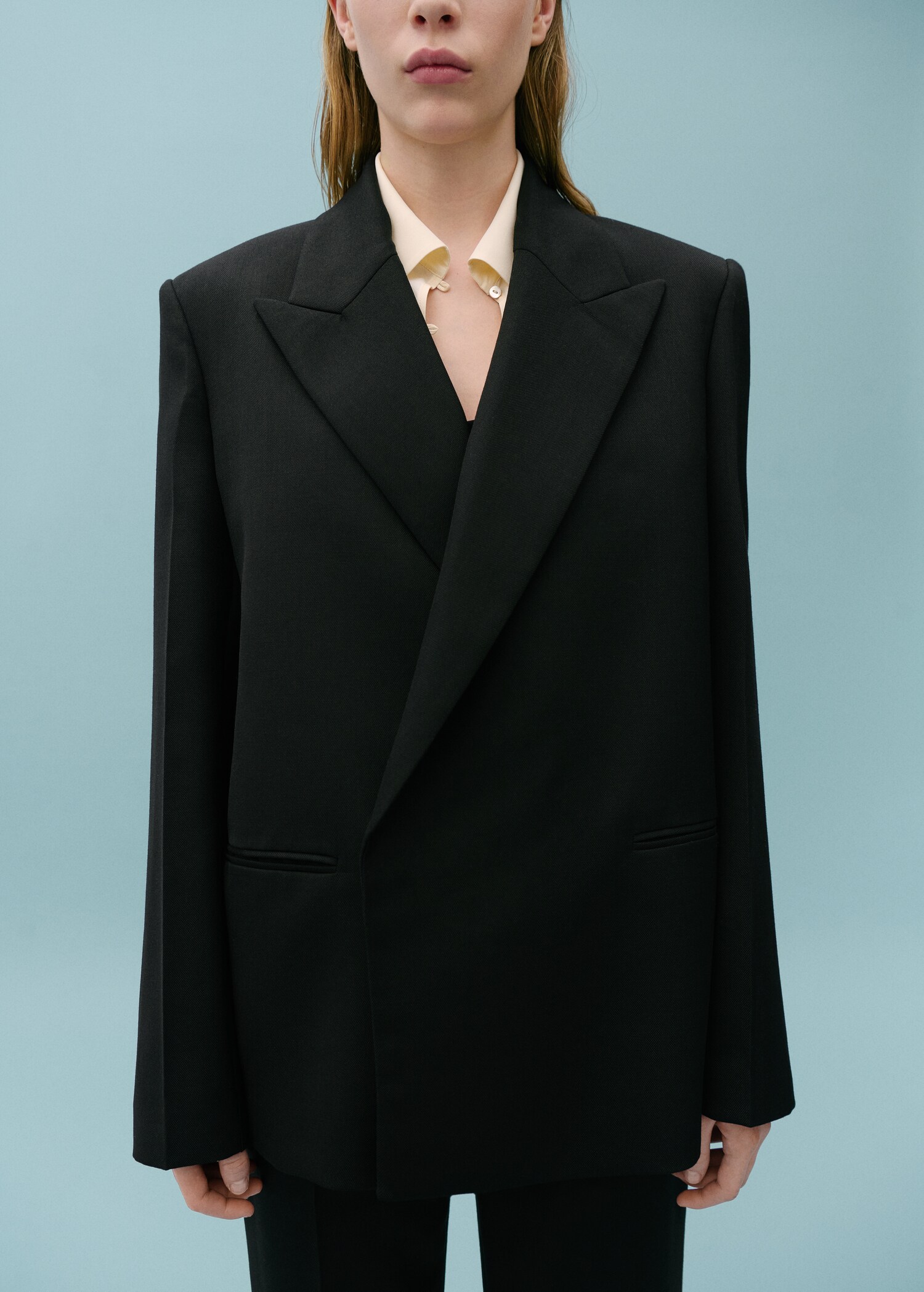 Wool-blend suit blazer - Medium plane