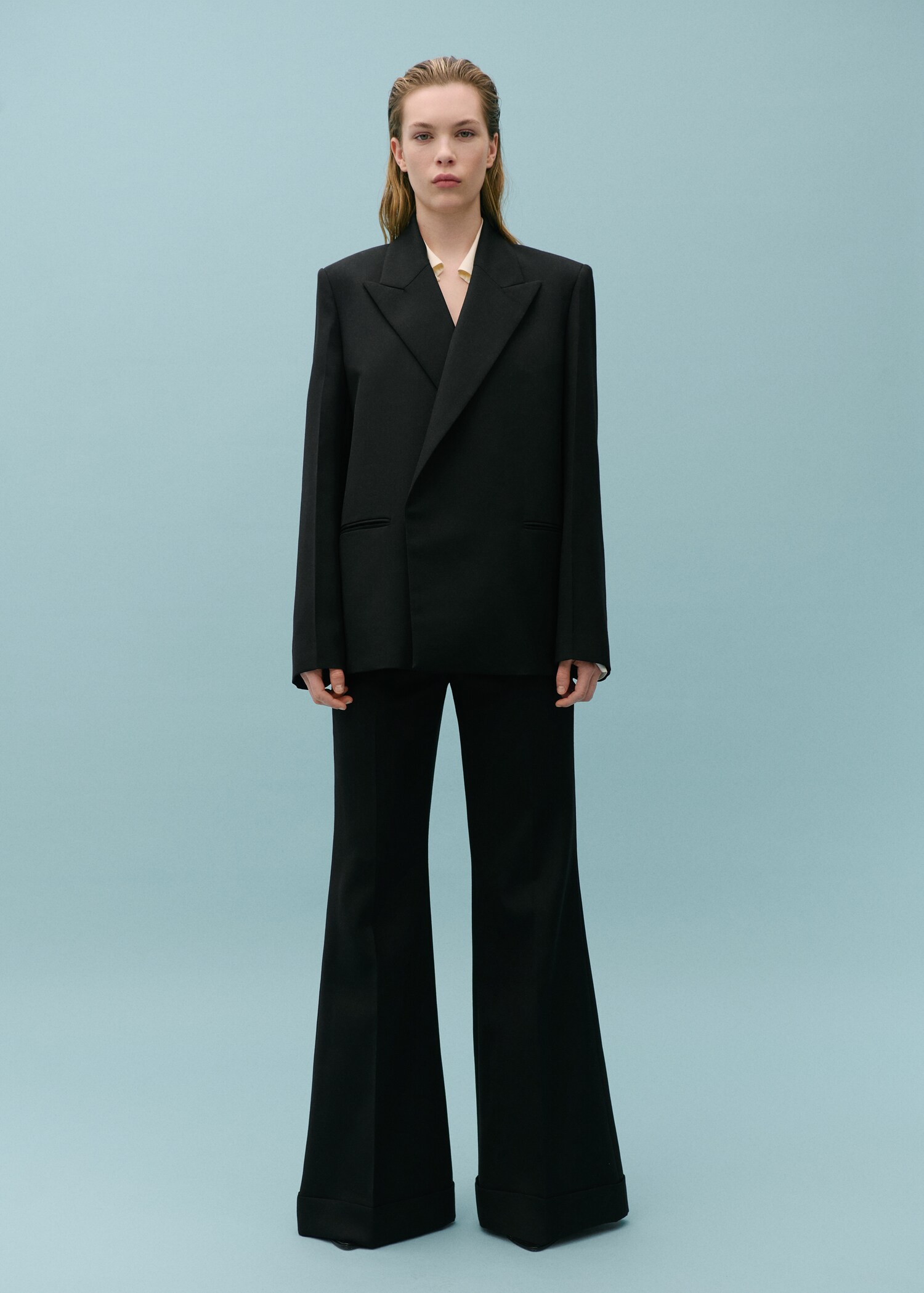Wool-blend suit blazer - General plane