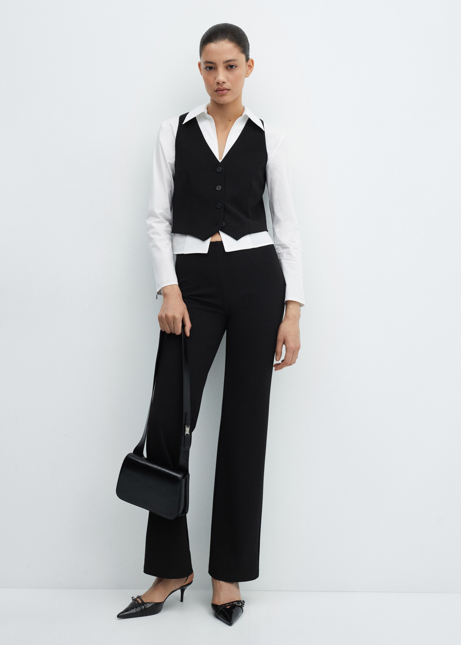 Calças retas de malha - Plano geral