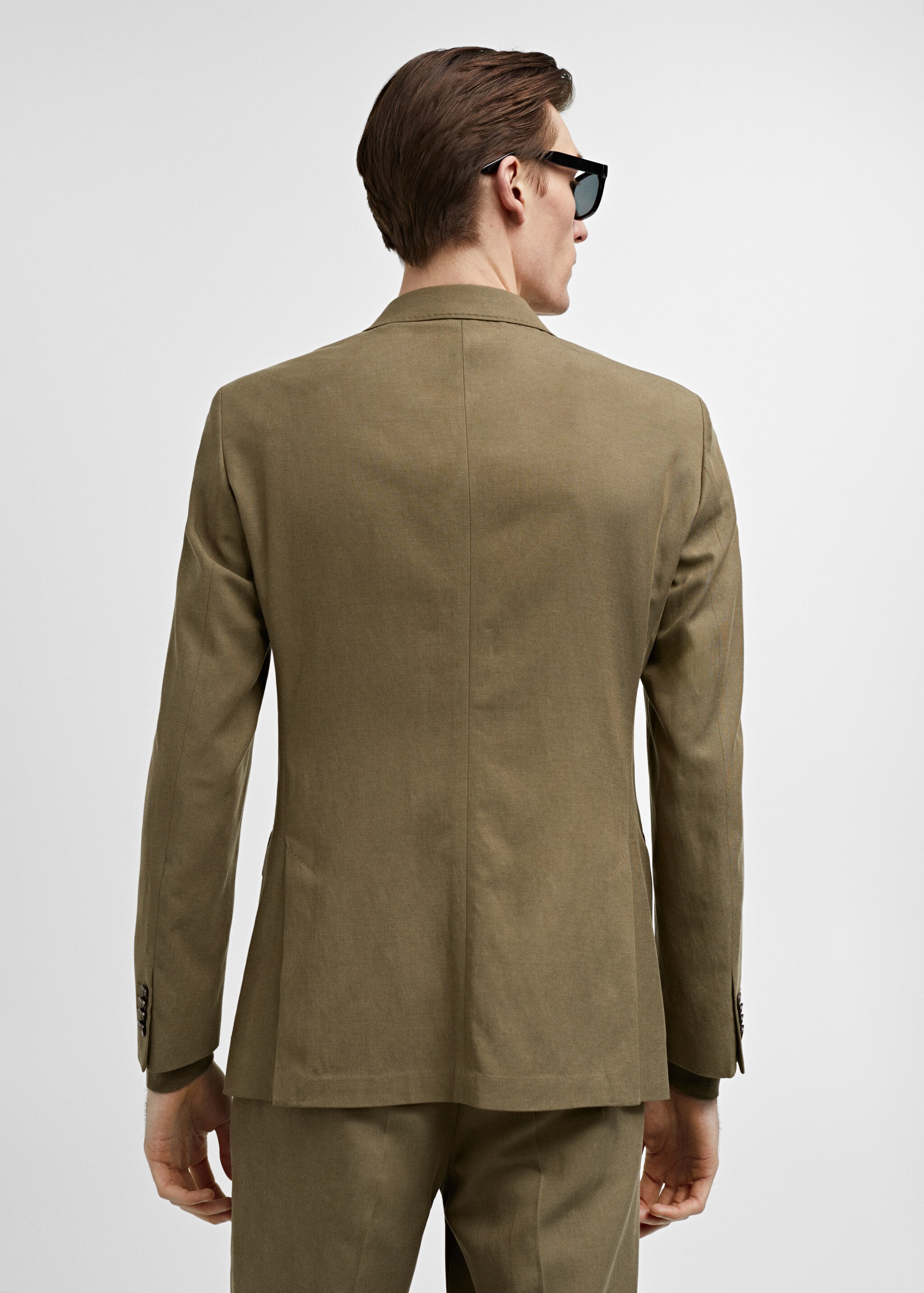 Slim fit linen and cotton suit jacket - Reverse of the article