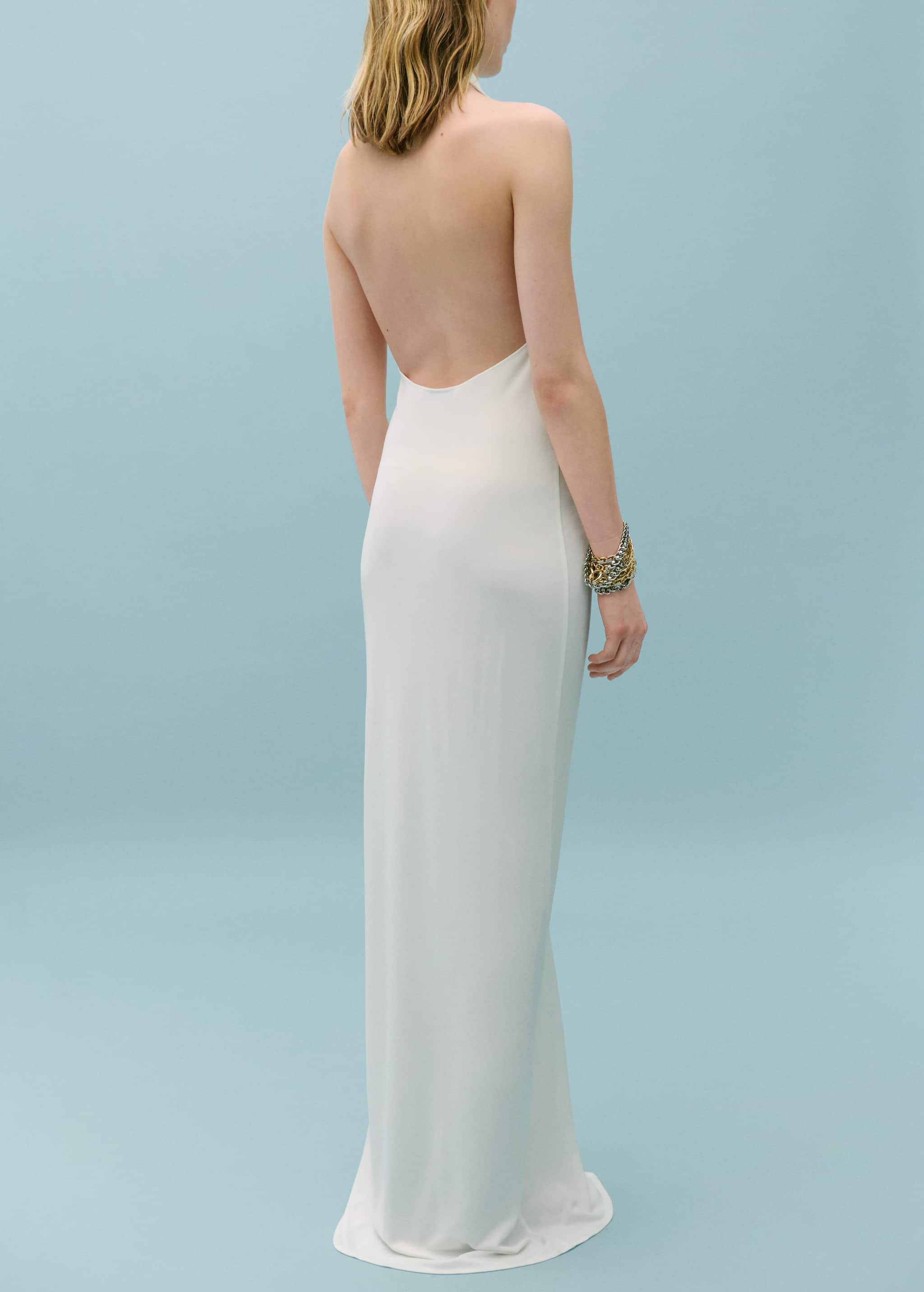 Draped halter dress with opening - Reverse of the article