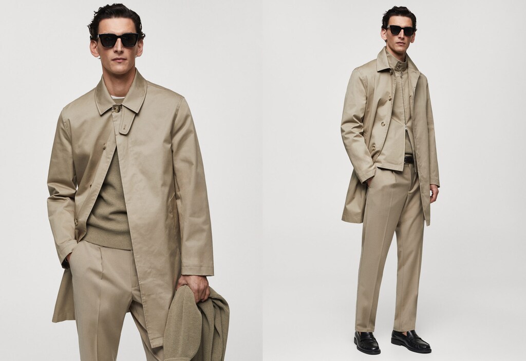 Cotton trench coat with collar detail