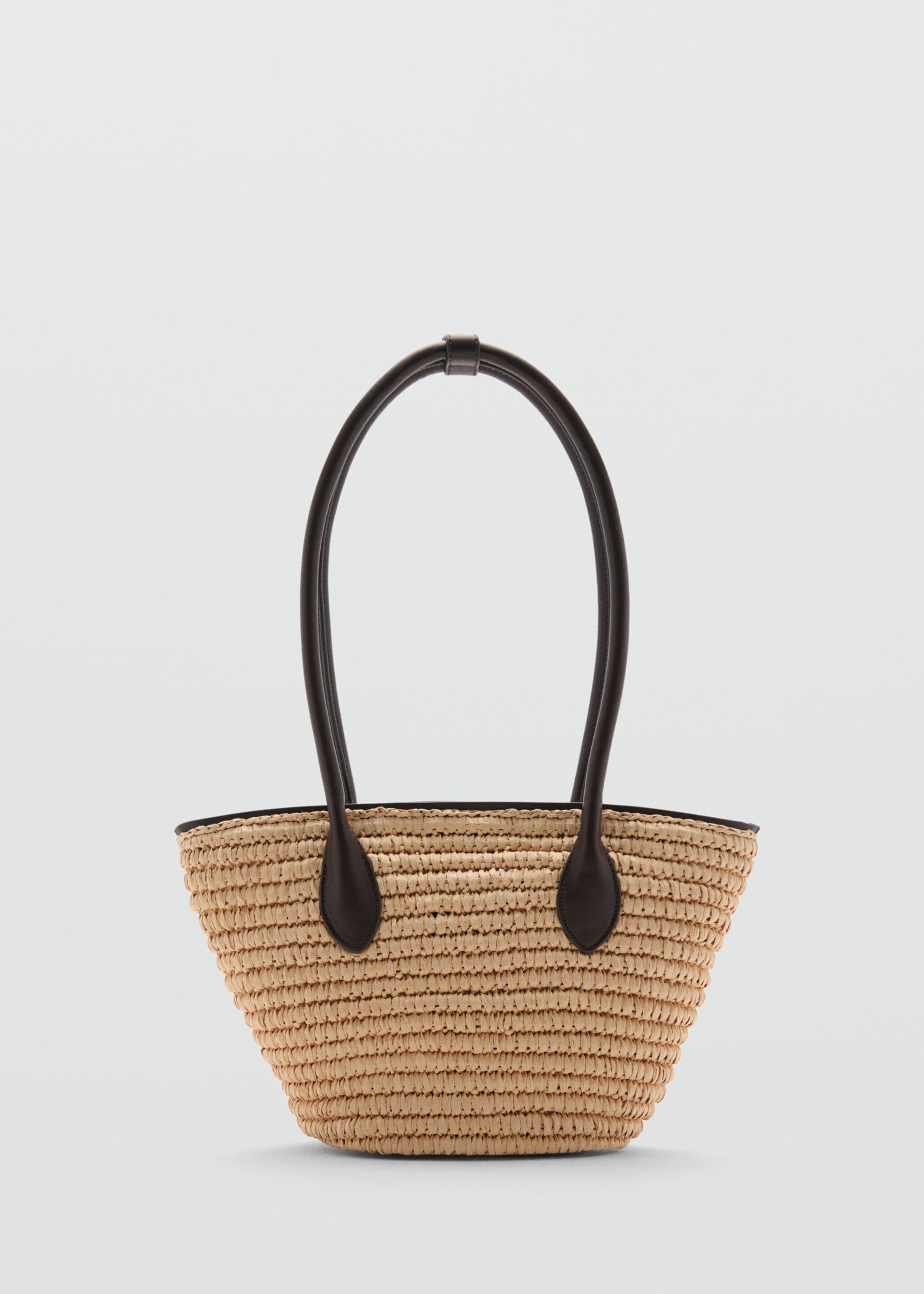 Natural fibre basket bag - Article without model, Chocolate. Ref: 77000237-00.