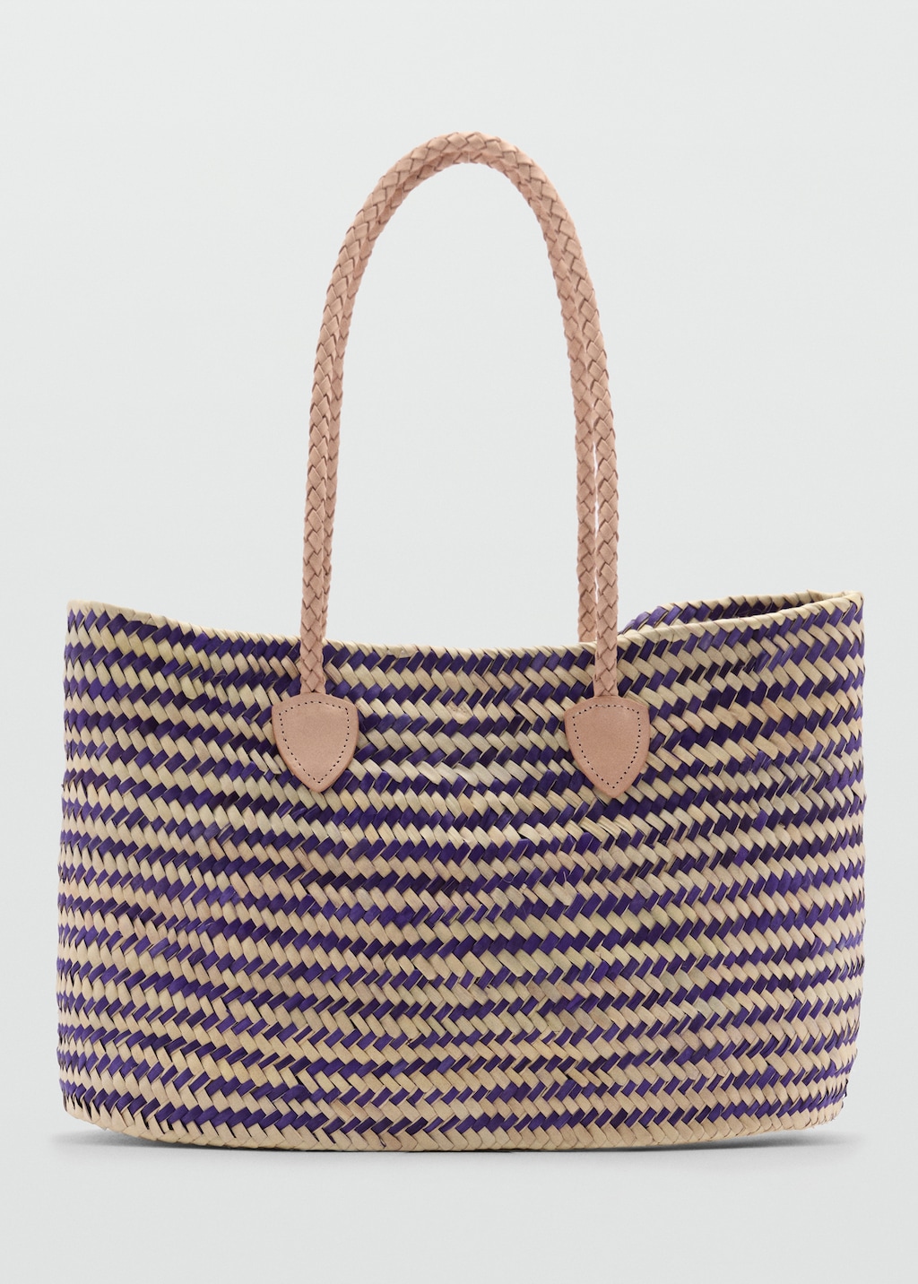 Shopper bag with leather handles Women MANGO Slovakia