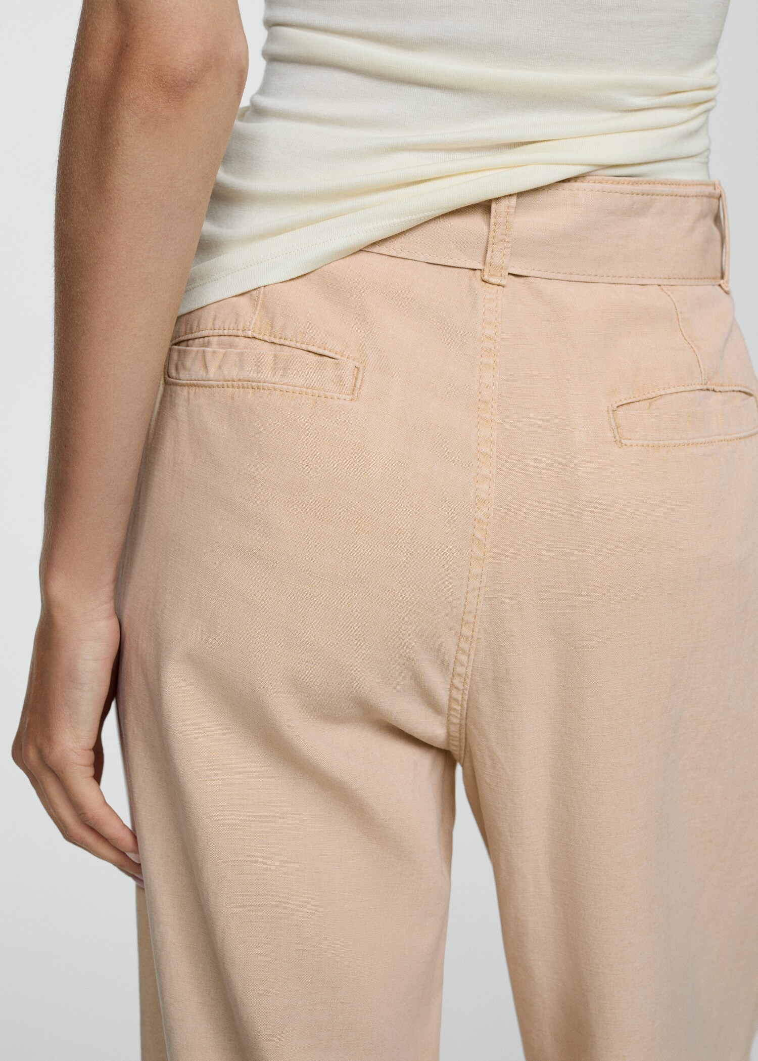 Flowy wideleg trousers with belt - Details of the article 6