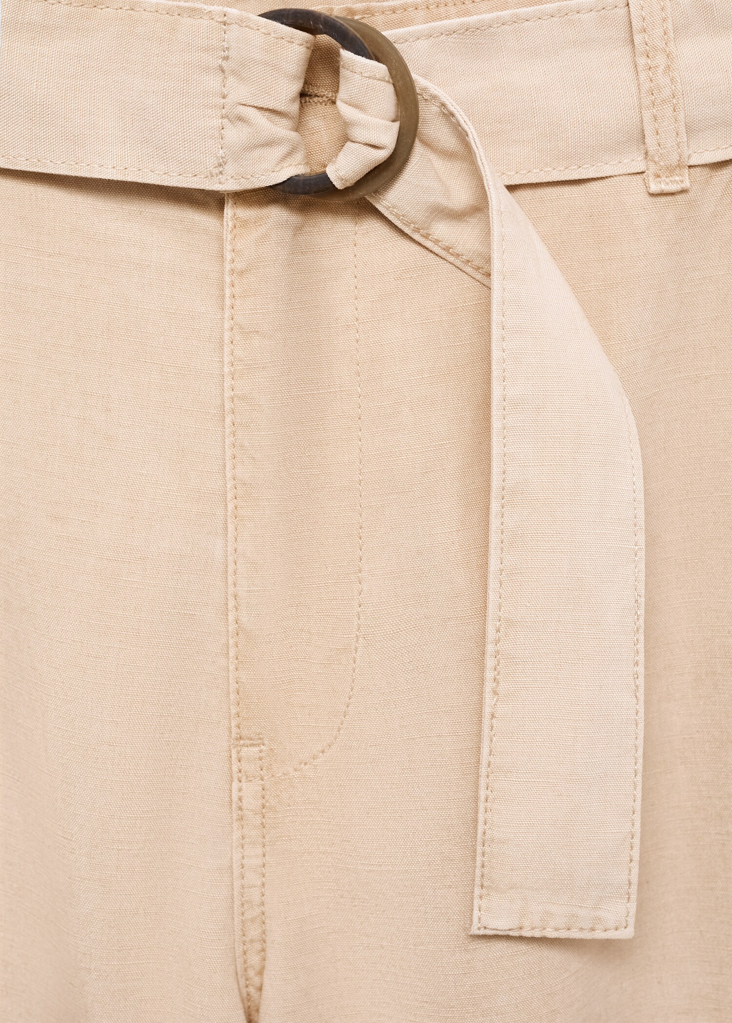 Flowy wideleg trousers with belt - Details of the article 8