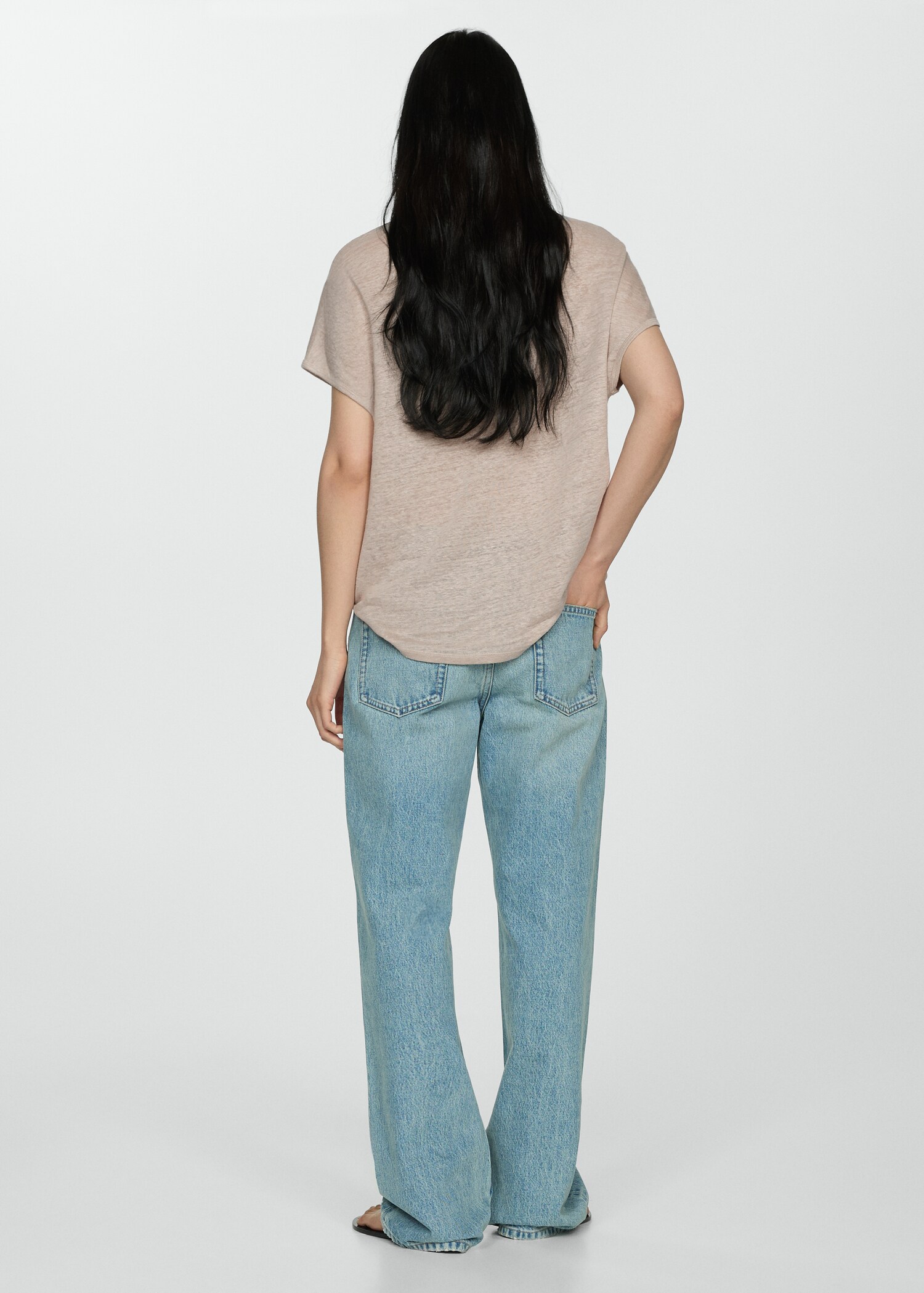 Short-sleeved linen t-shirt - Reverse of the article