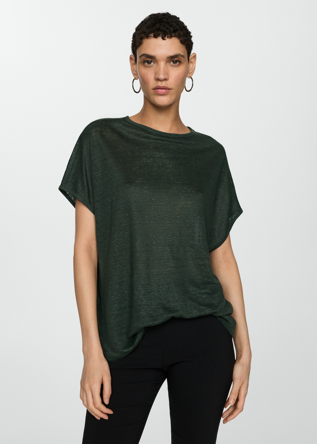Camiseta lino manga corta