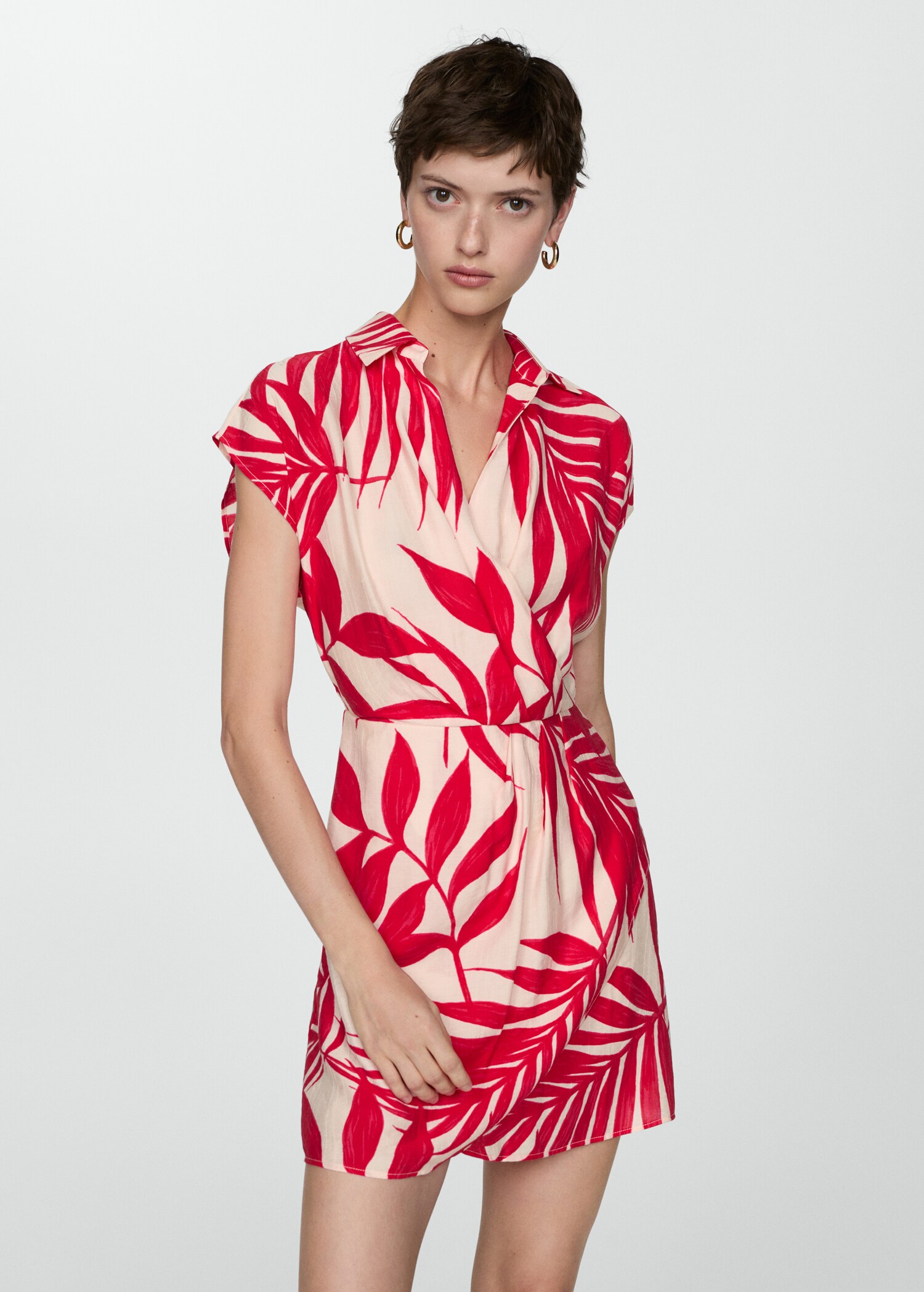 Print wrap dress - Medium plane