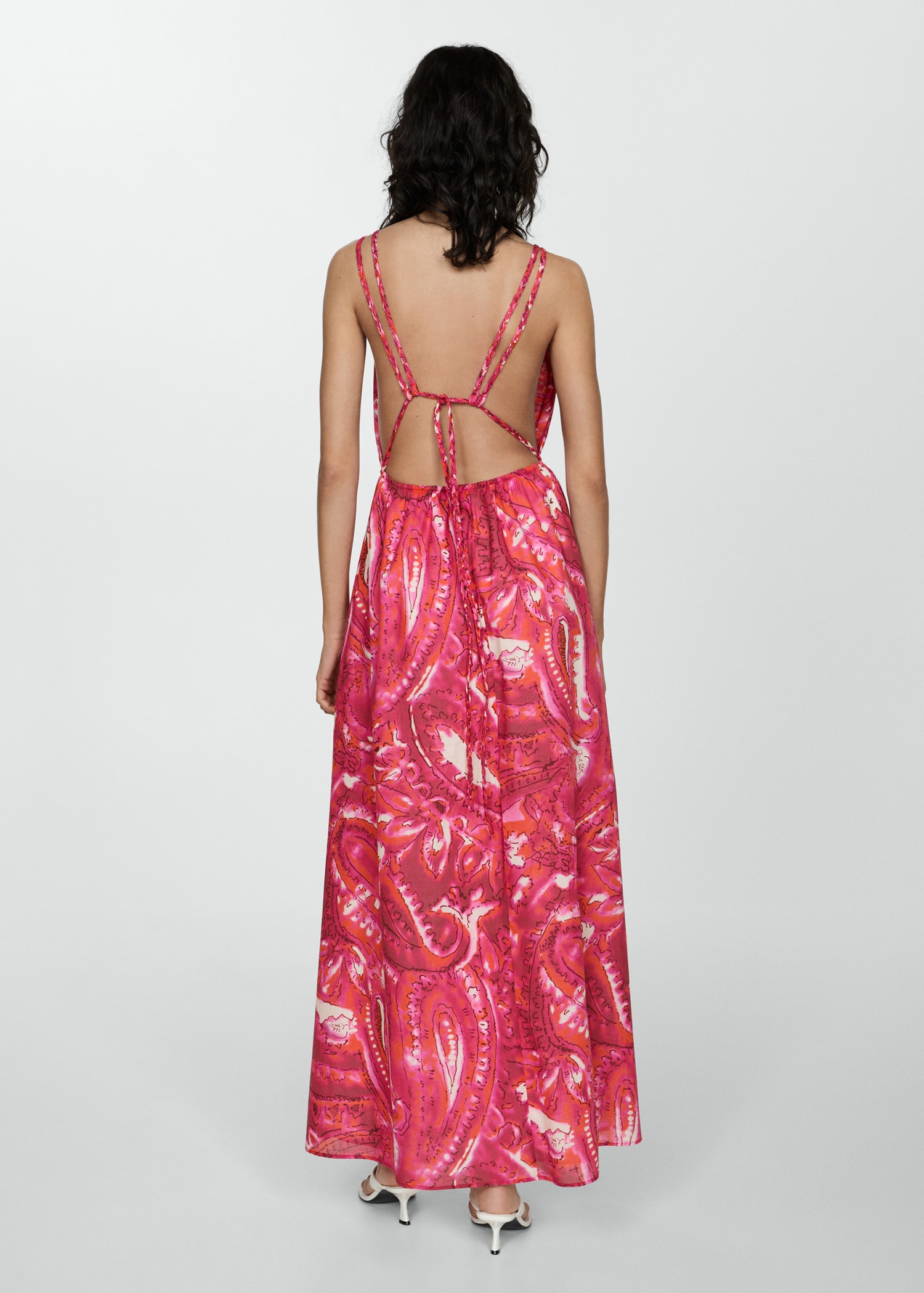 Printed dress with double straps - Reverse of the article
