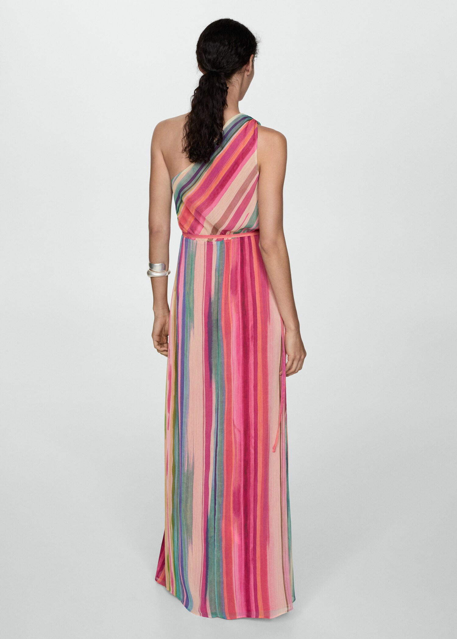 Striped asymmetrical dress - Reverse of the article