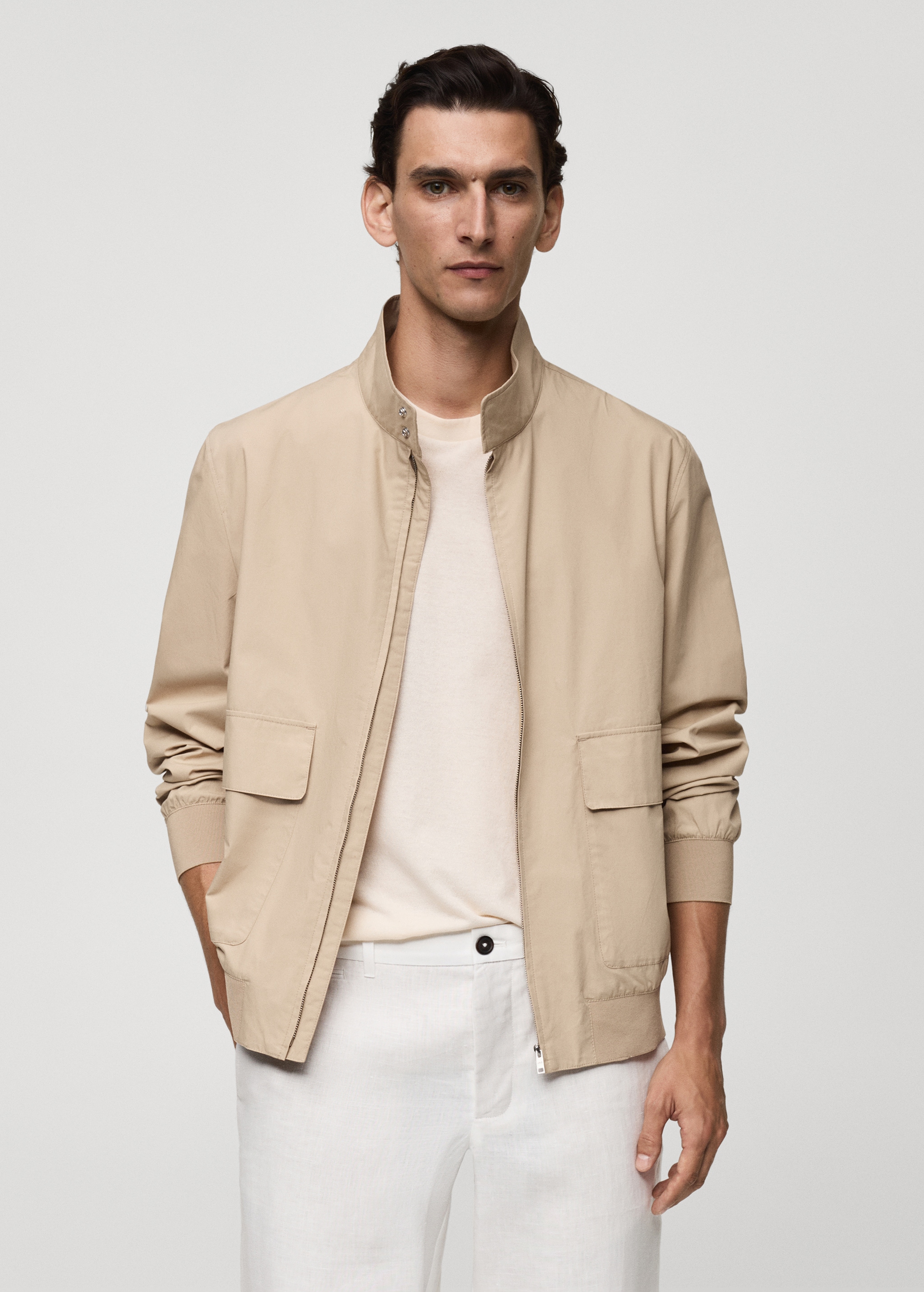 100% cotton jacket with pockets Men MANGO Georgia