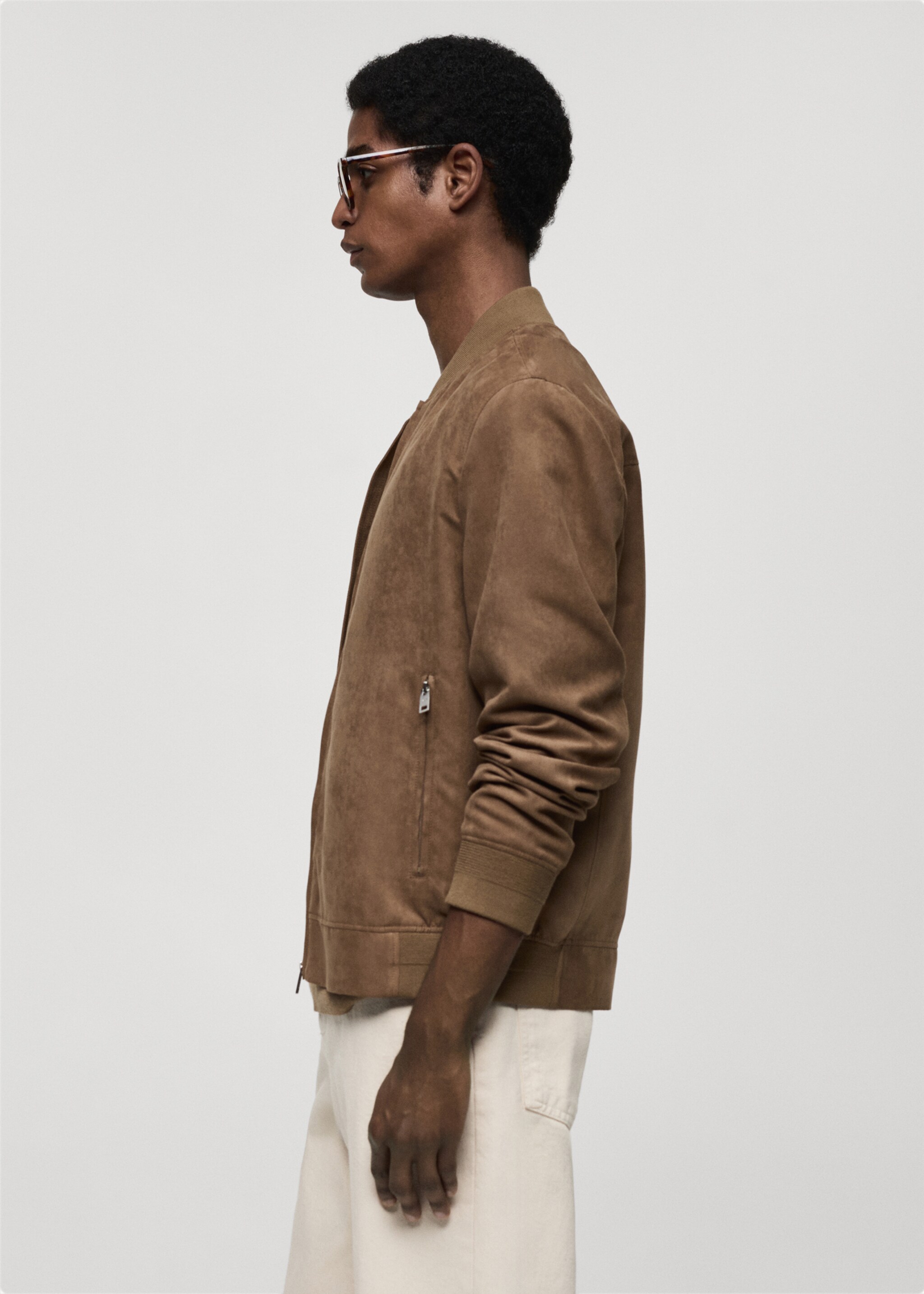 Suede-effect bomber jacket - Details of the article 2