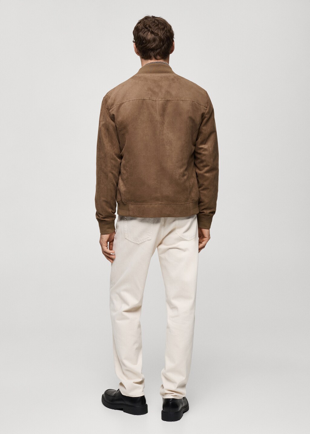 Bomber imitation daim homme sale