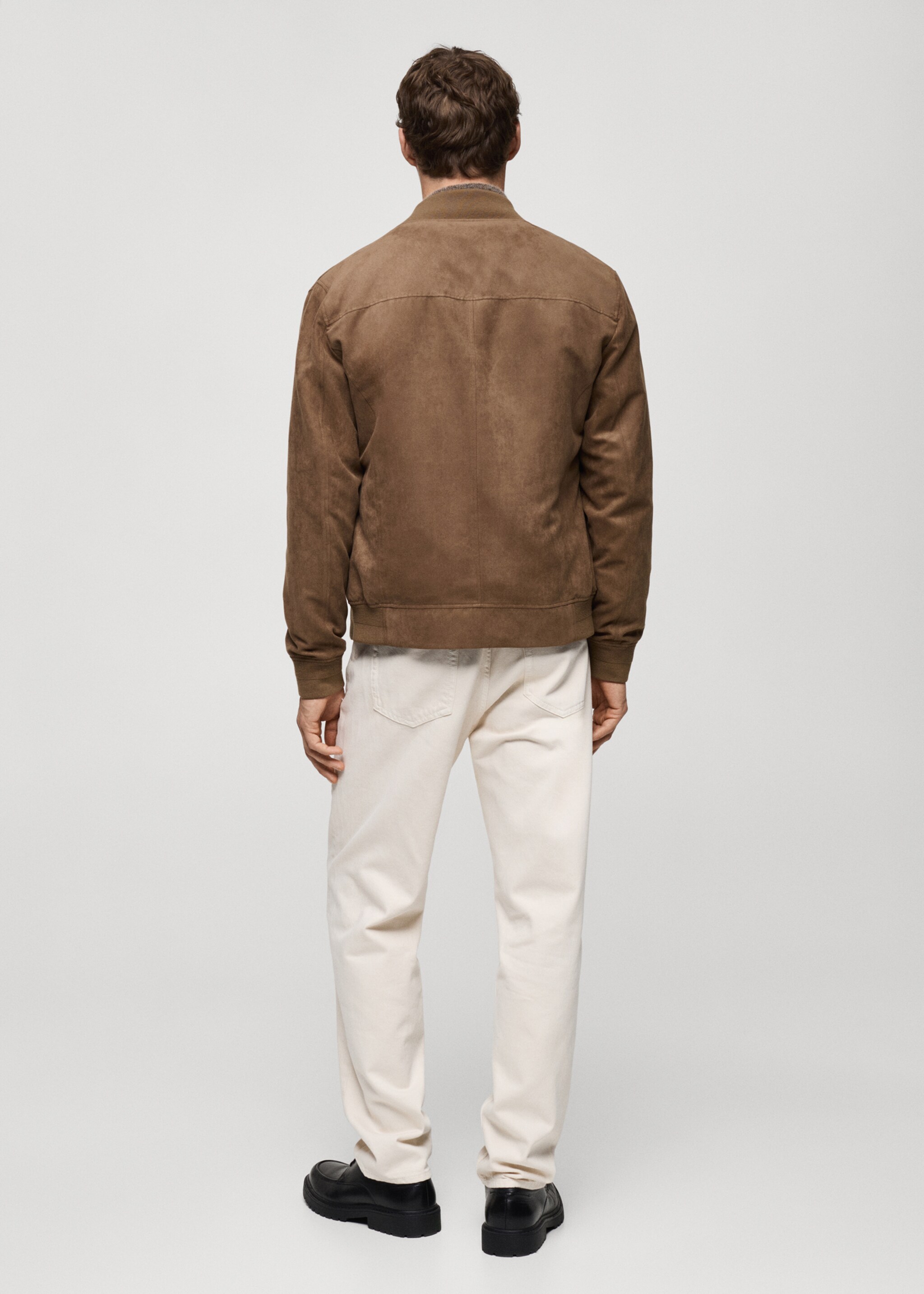 Suede-effect bomber jacket - Reverse of the article