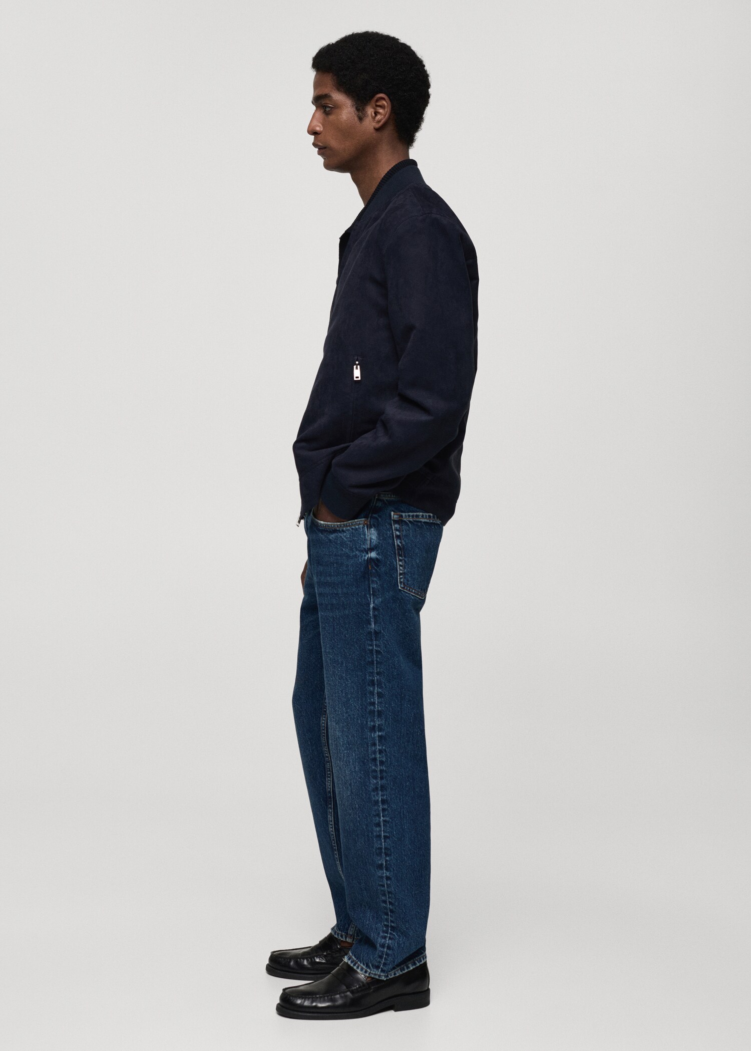 Suede-effect bomber jacket - Details of the article 2