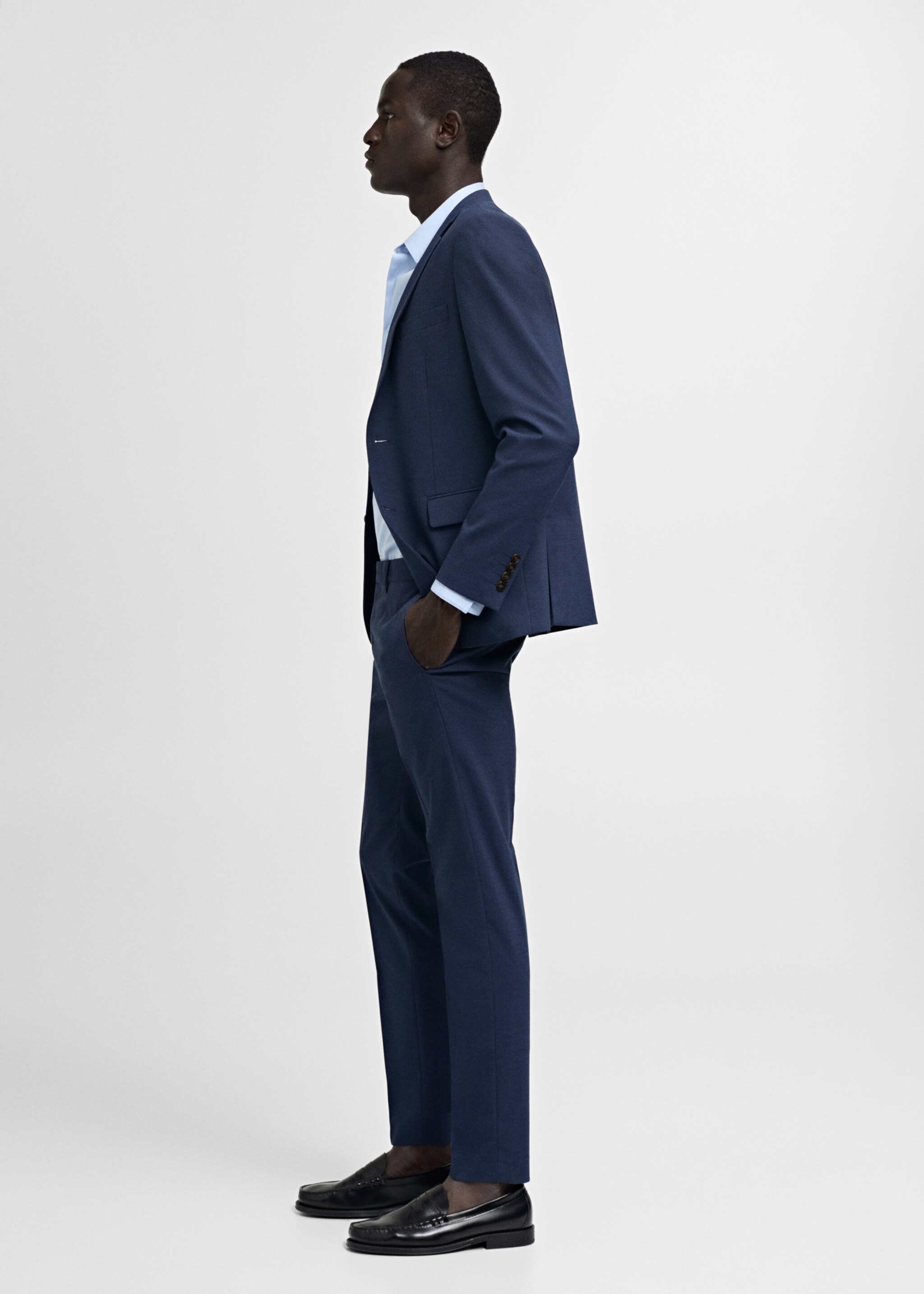 Stretch fabric super slim-fit suit trousers - Details of the article 2