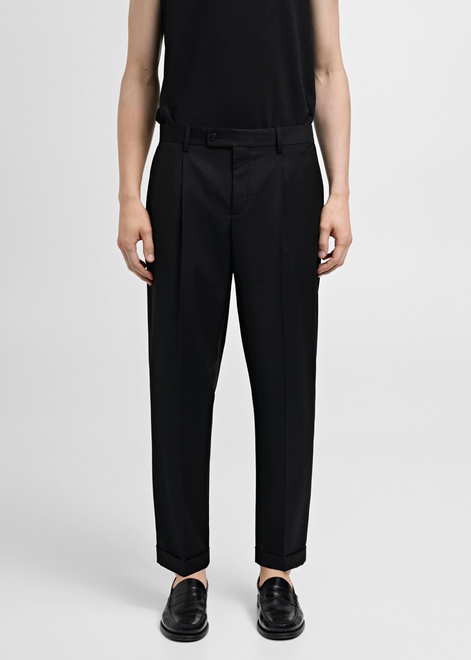 Regular fit suit trousers - Medium plane