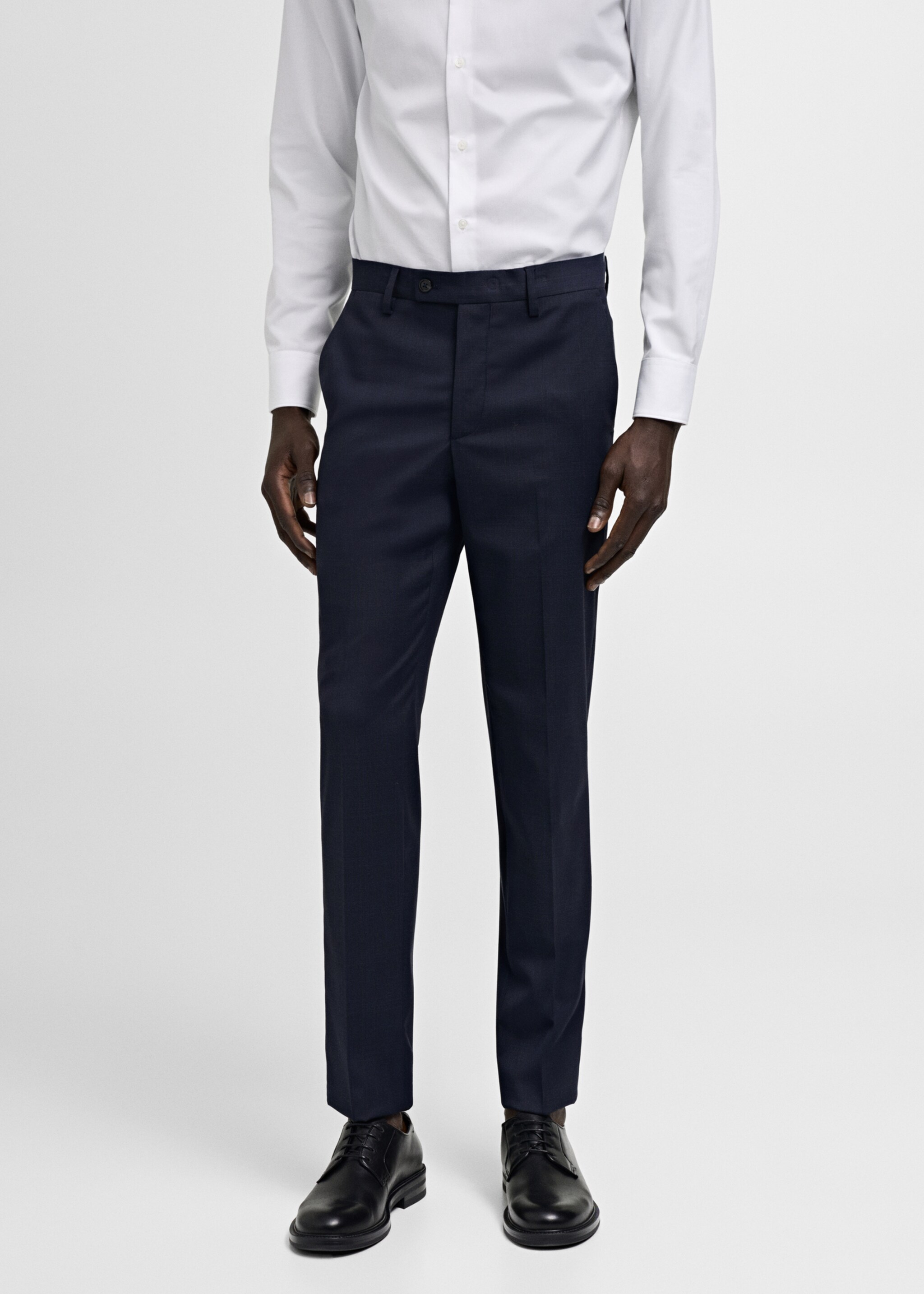 Milan slim-fit suit trousers - Medium plane