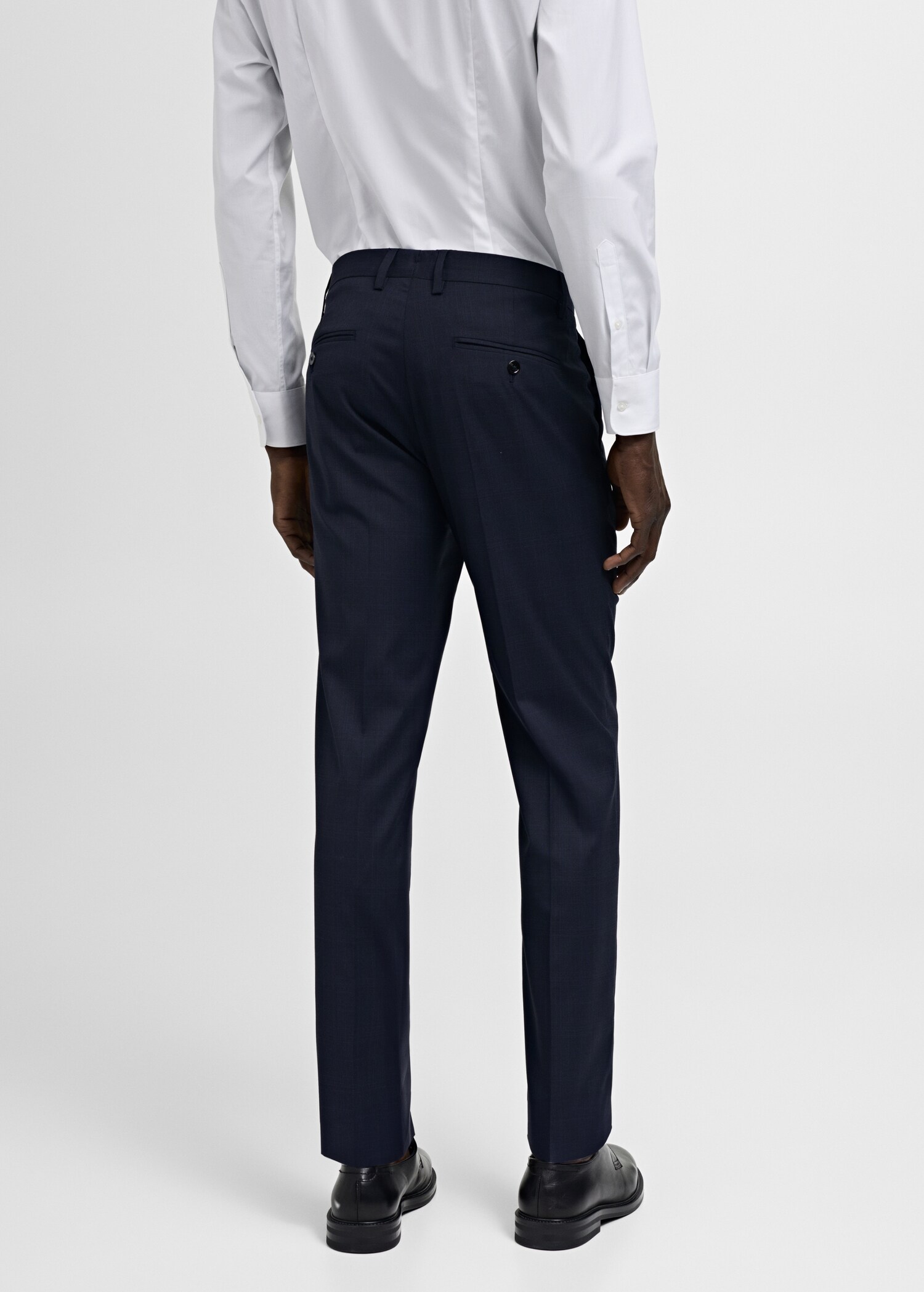 Stretch fabric slim-fit suit trousers - Reverse of the article