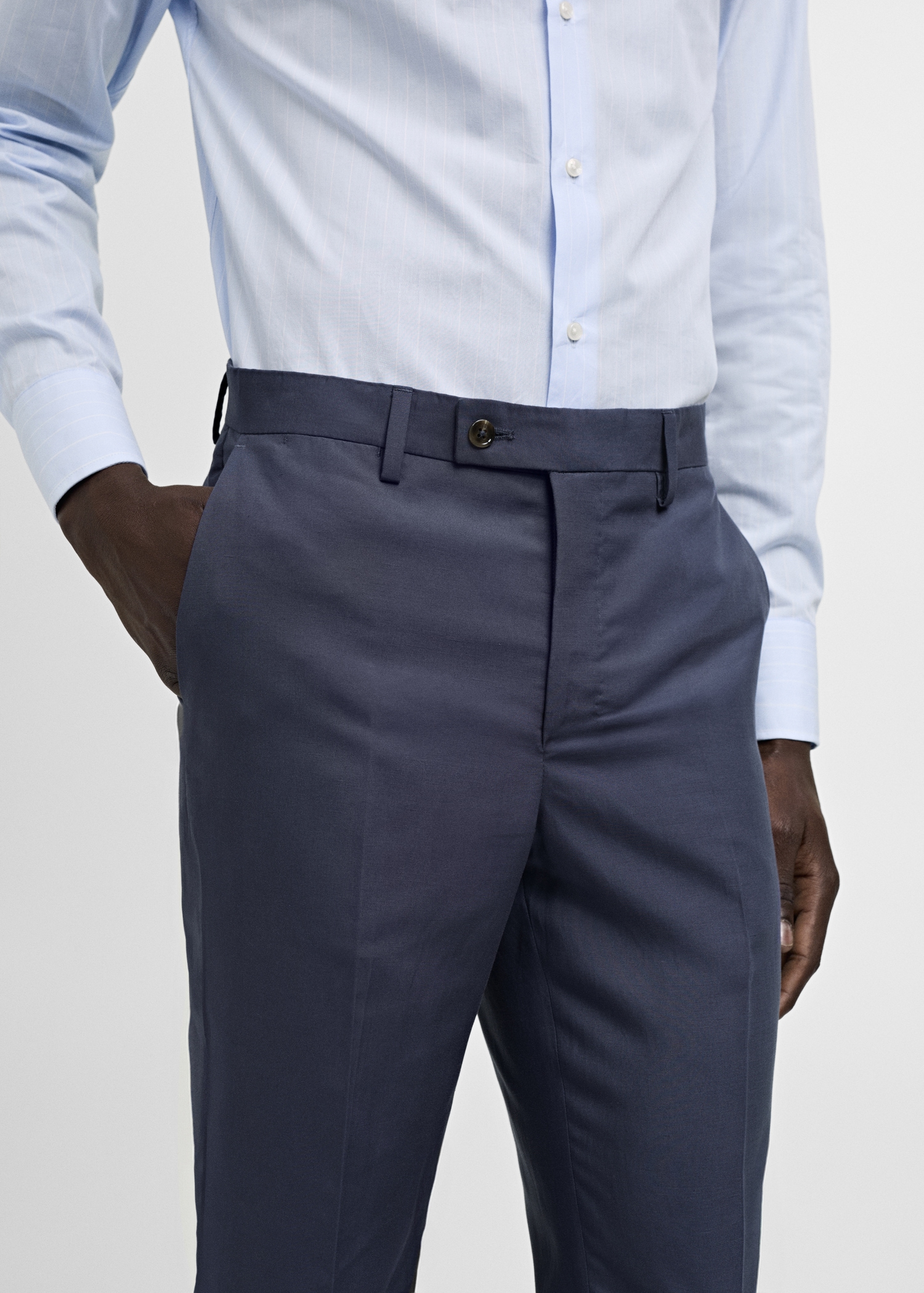 Pantalón traje slim fit tejido comfort stretch - Detalle del artículo 6