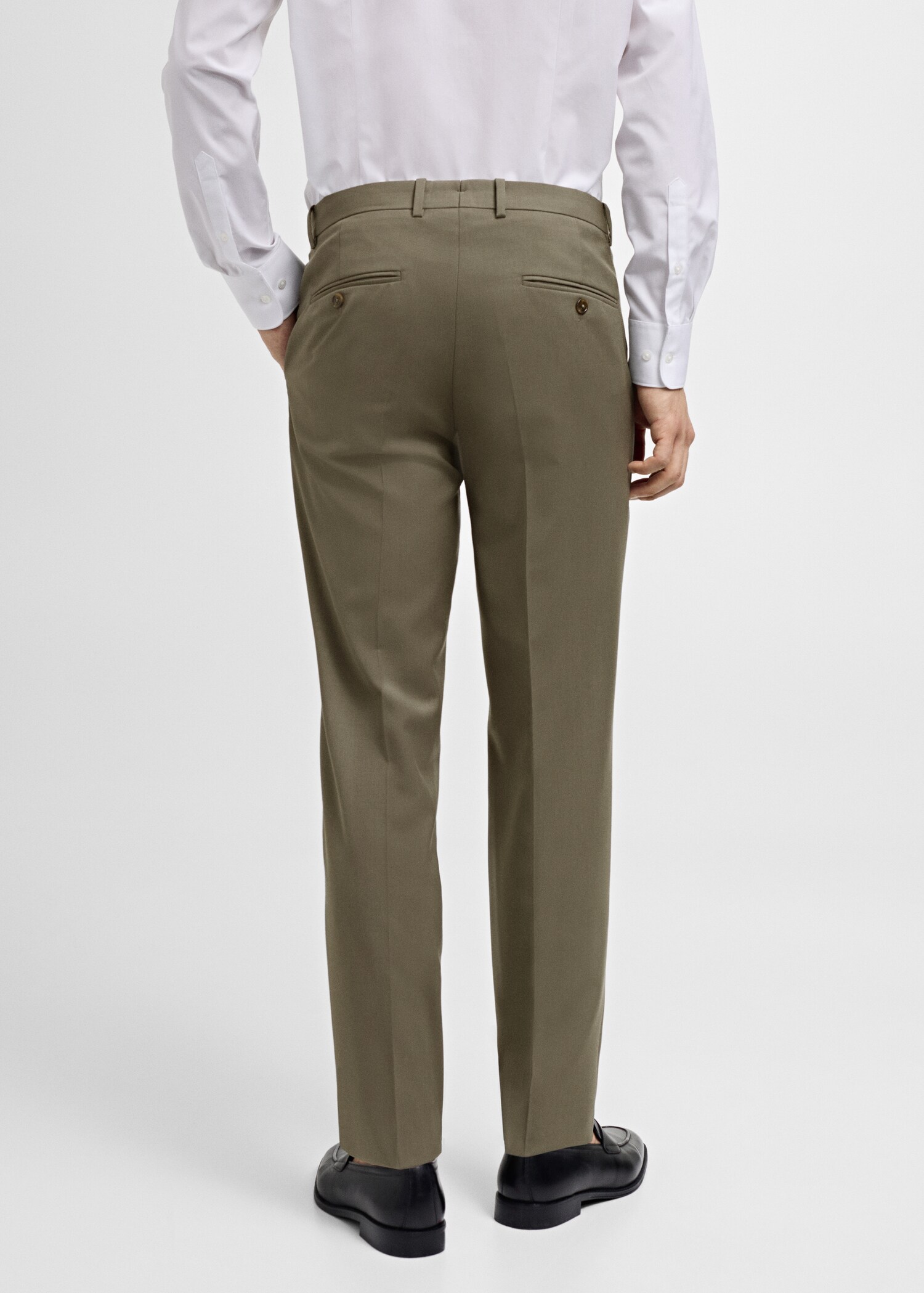 Pantalón traje slim fit 100% lana virgen - Reverso del artículo