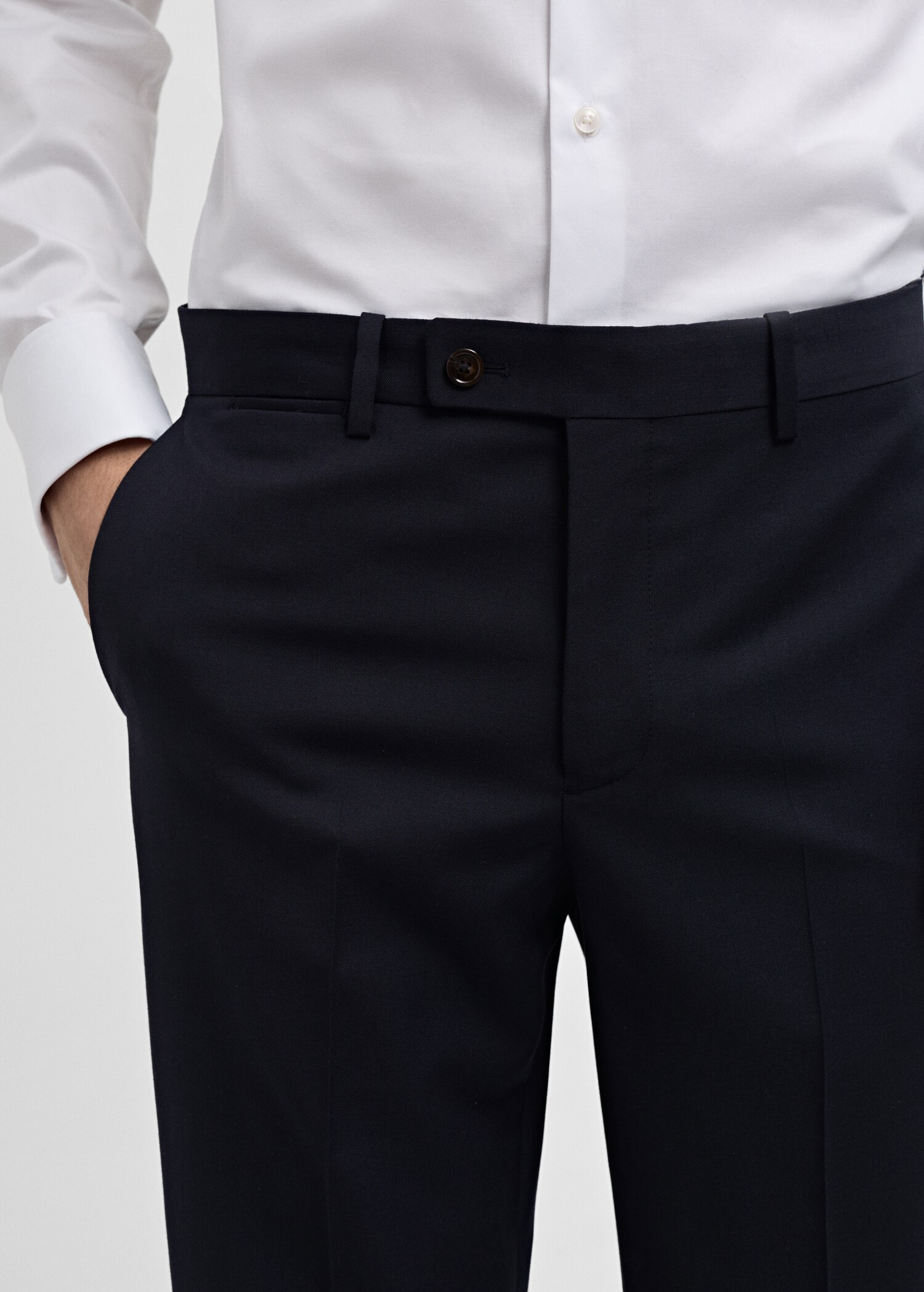 Pantalón traje slim fit 100% lana virgen - Detalle del artículo 1