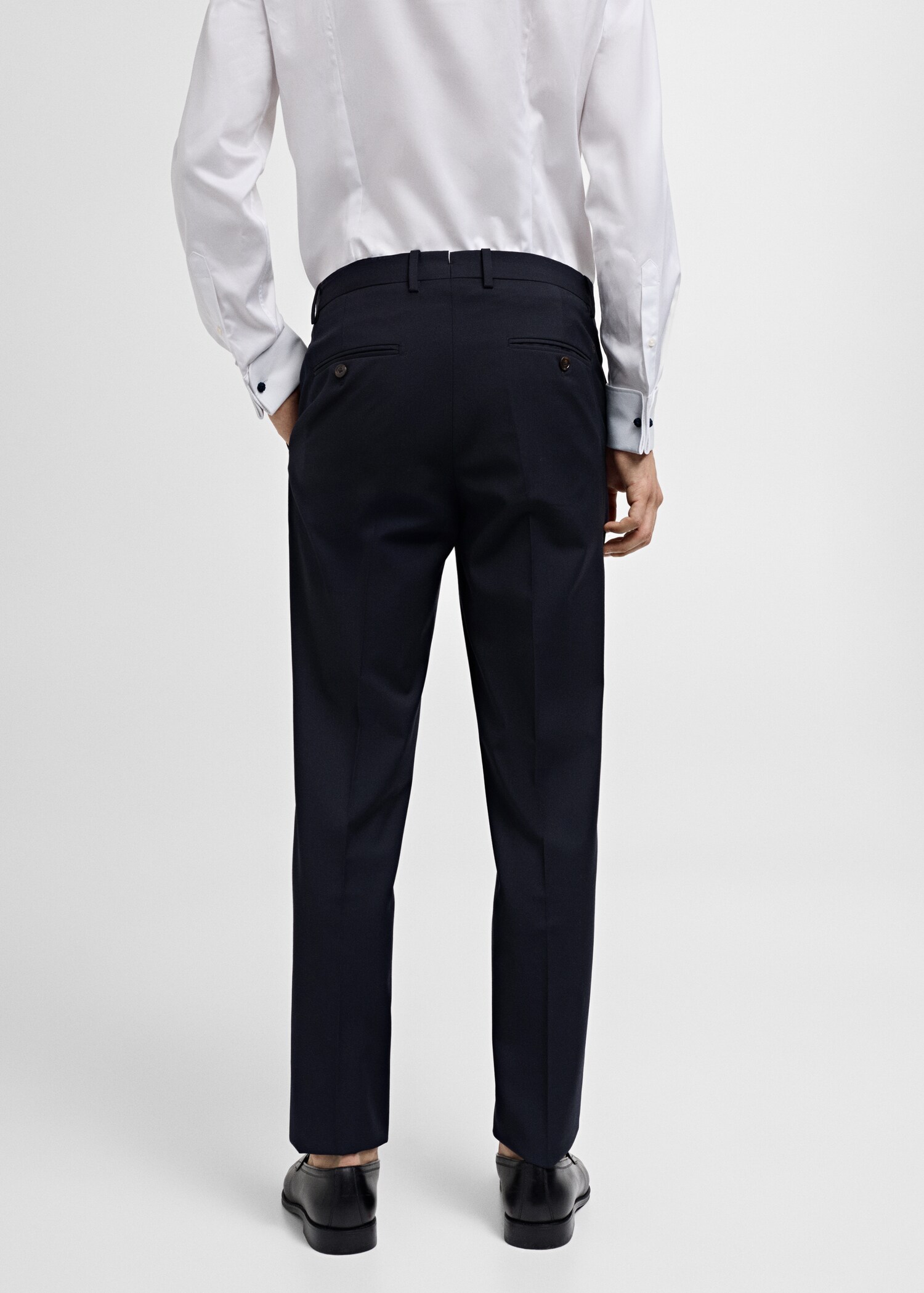 Pantalón traje slim fit 100% lana virgen - Reverso del artículo