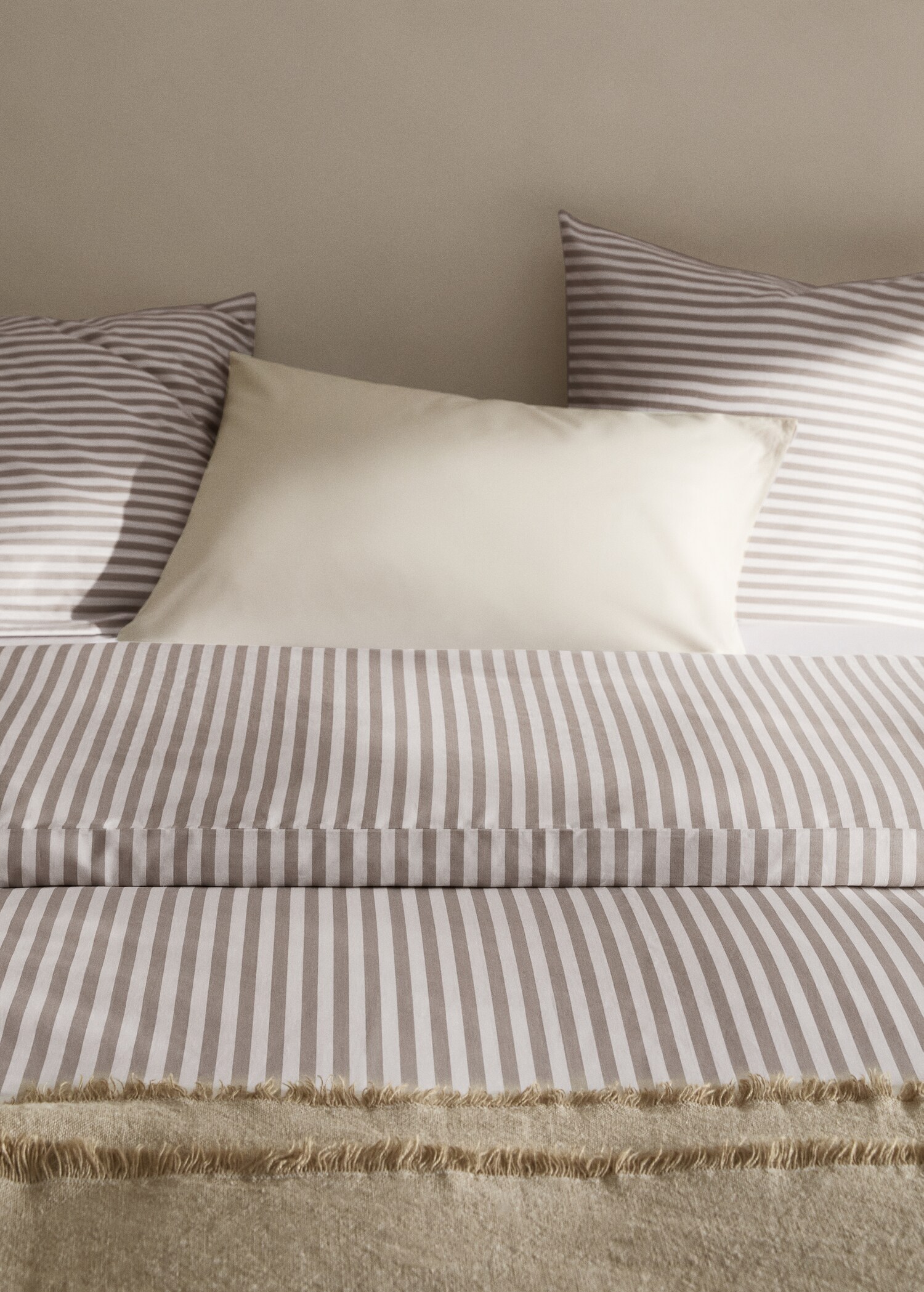 Striped cotton duvet cover Superking bed - Details of the article 8
