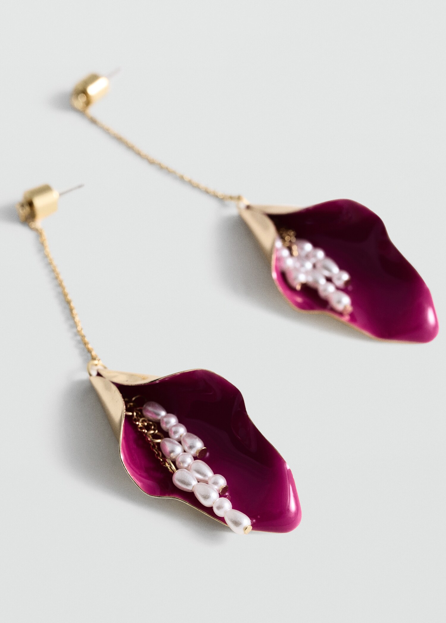 Pendientes largos hojas - Plano medio