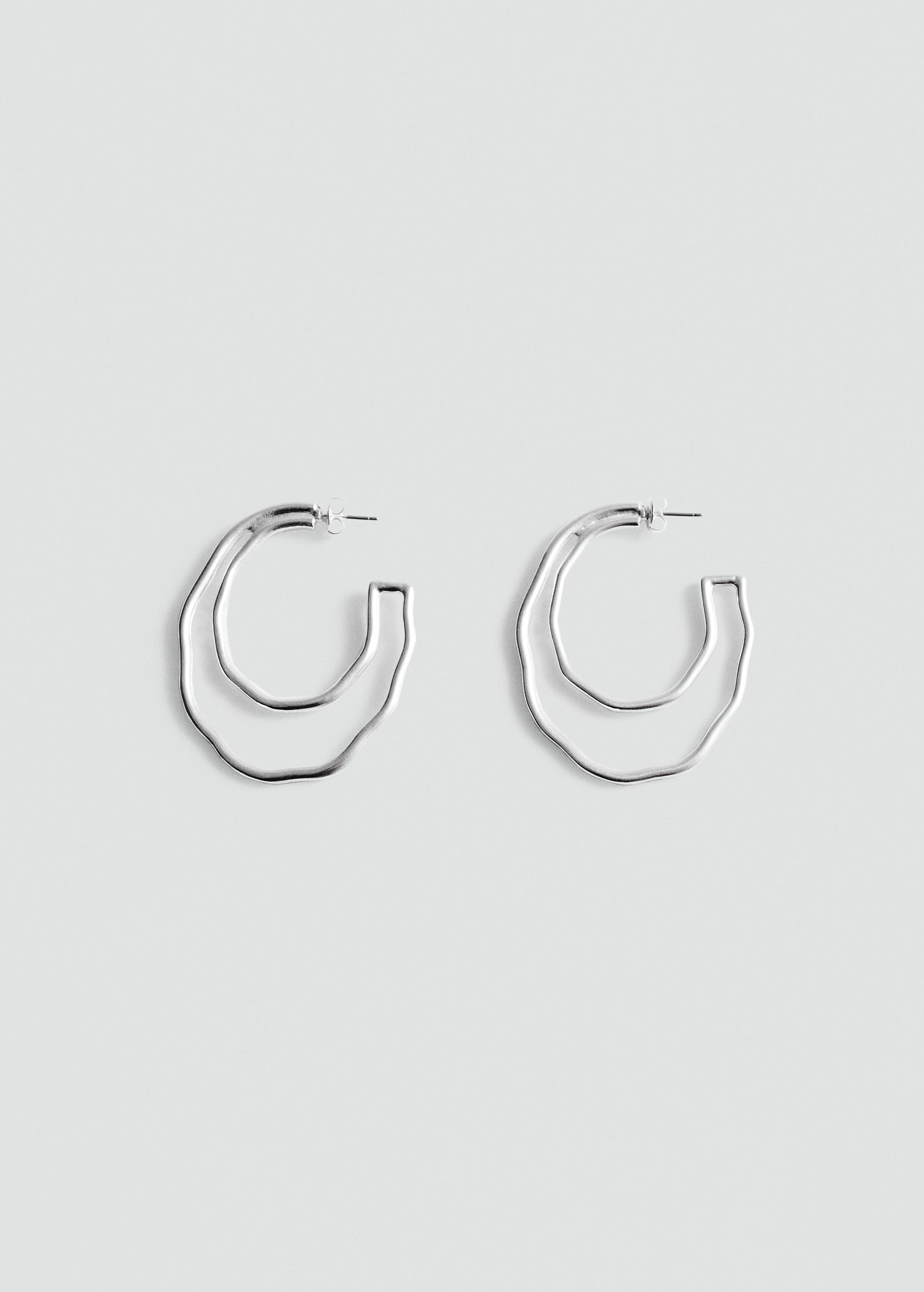 Irregular double hoop earrings - Article without model