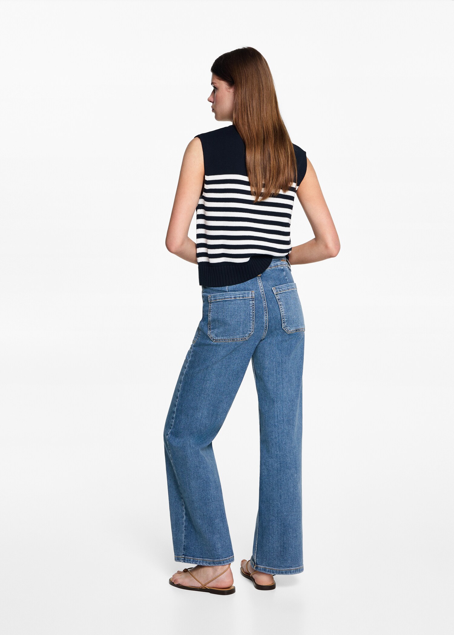 Culotte jeans with pockets - Reverse of the article