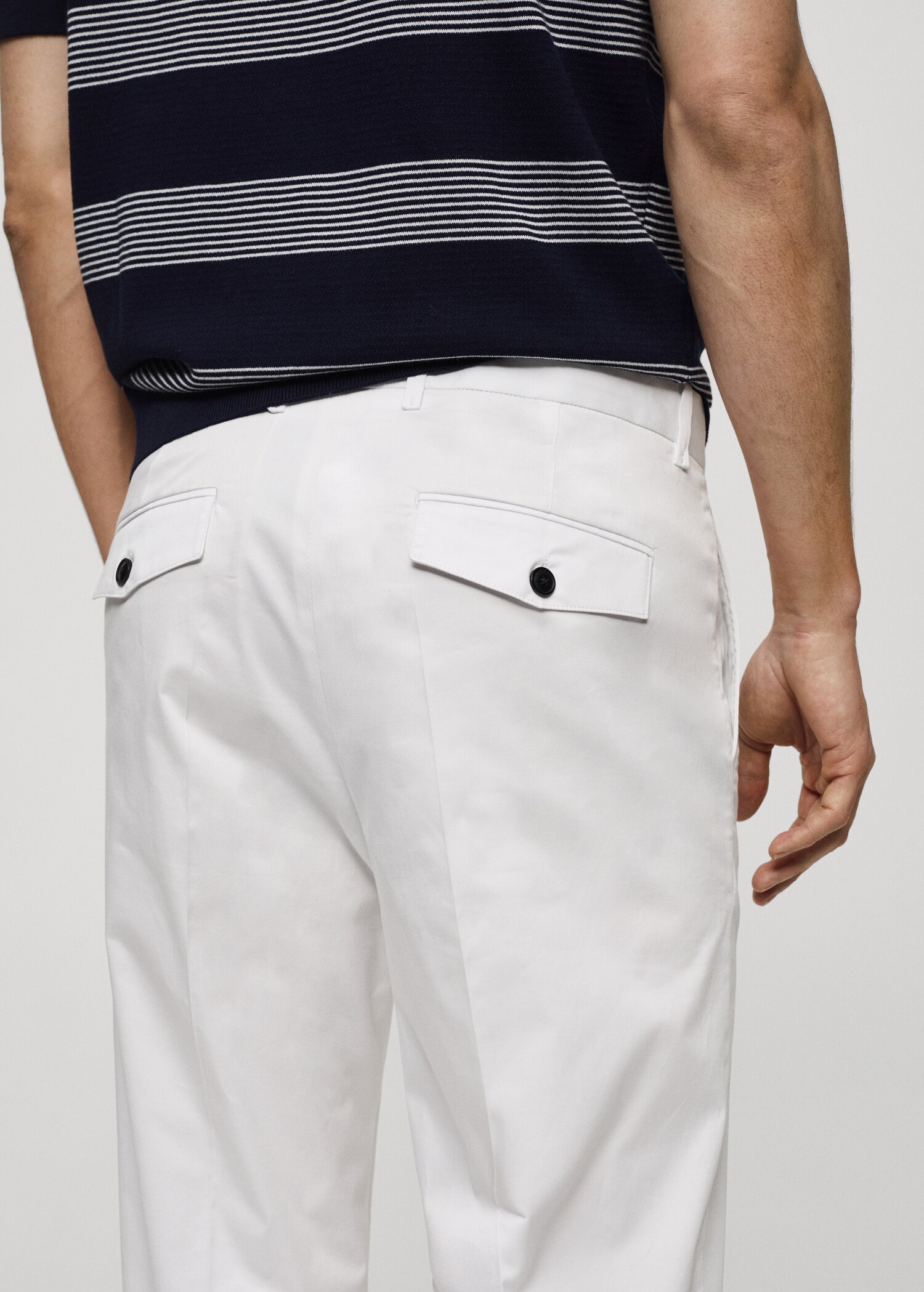 Regular fit structure cotton pants - Details of the article 6