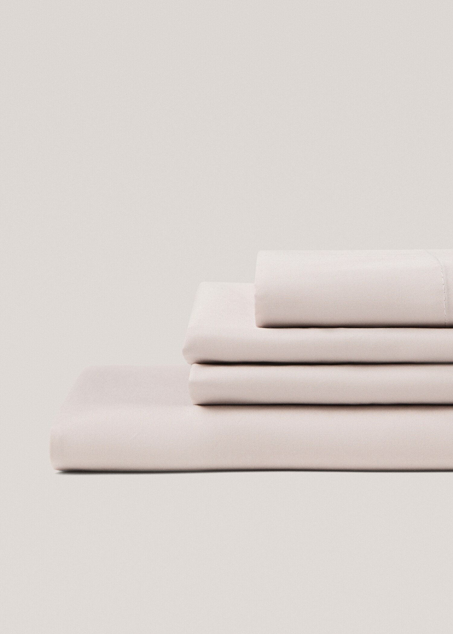 Percale cotton fitted sheet 300 threads for king bed - Medium plane