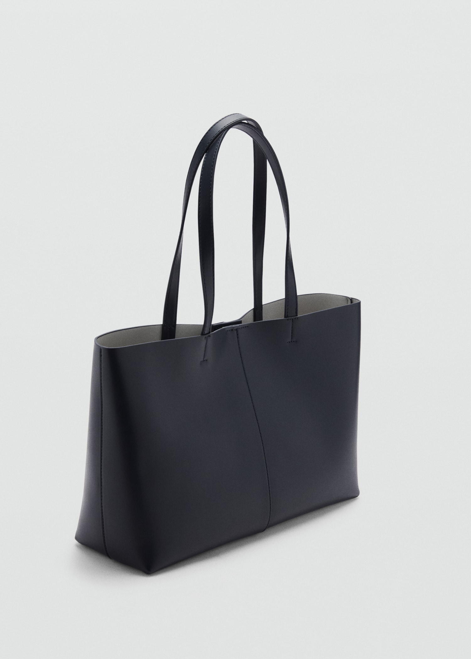 Leather-effect shopper bag - Medium plane