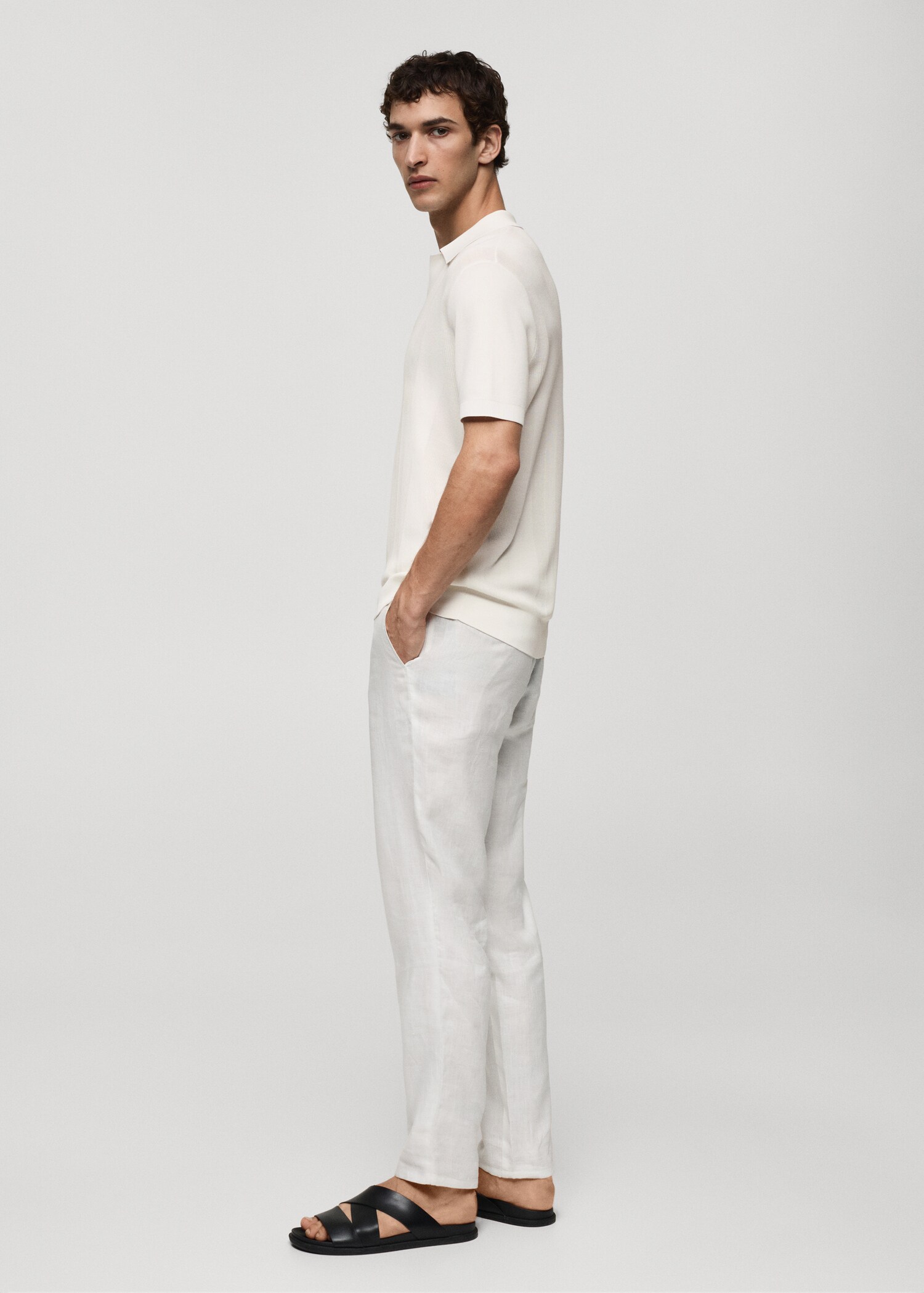 Ribbed knit polo shirt - Details of the article 2